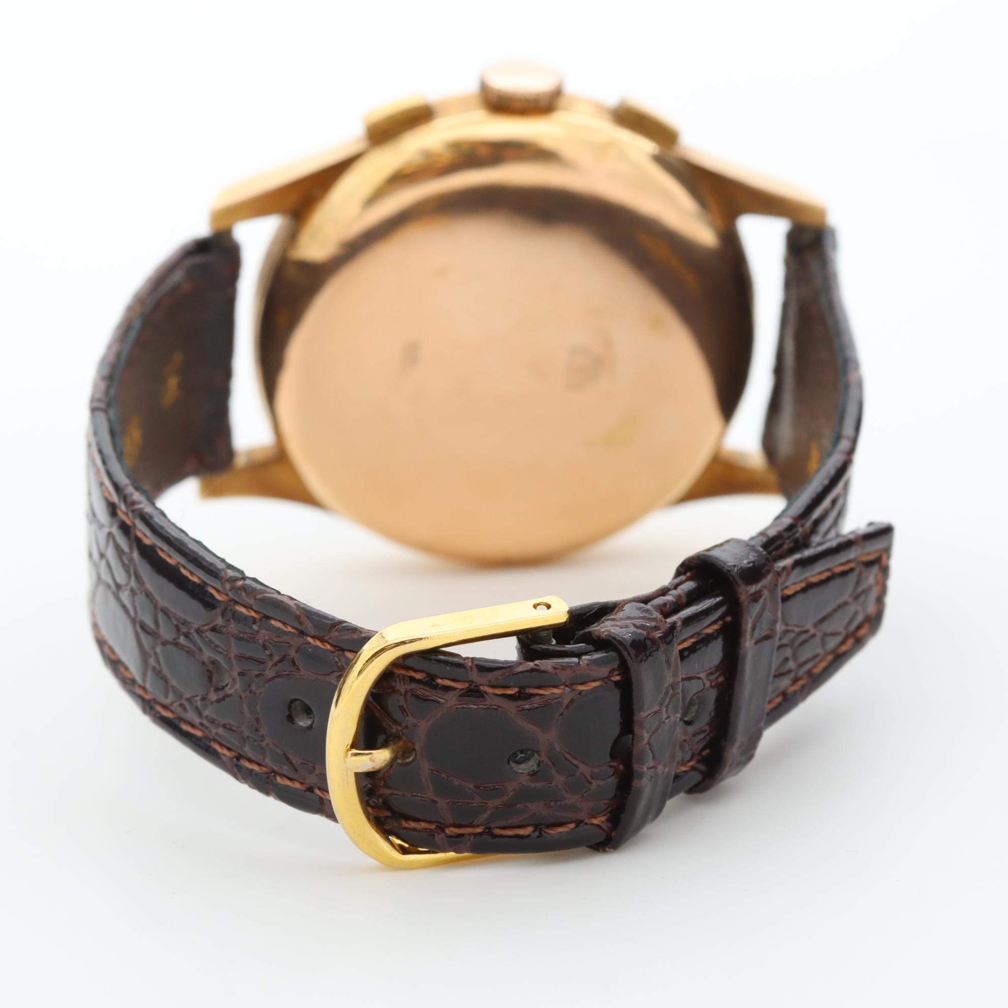 Vintage Titus 18K Yellow Gold Chronograph Watch