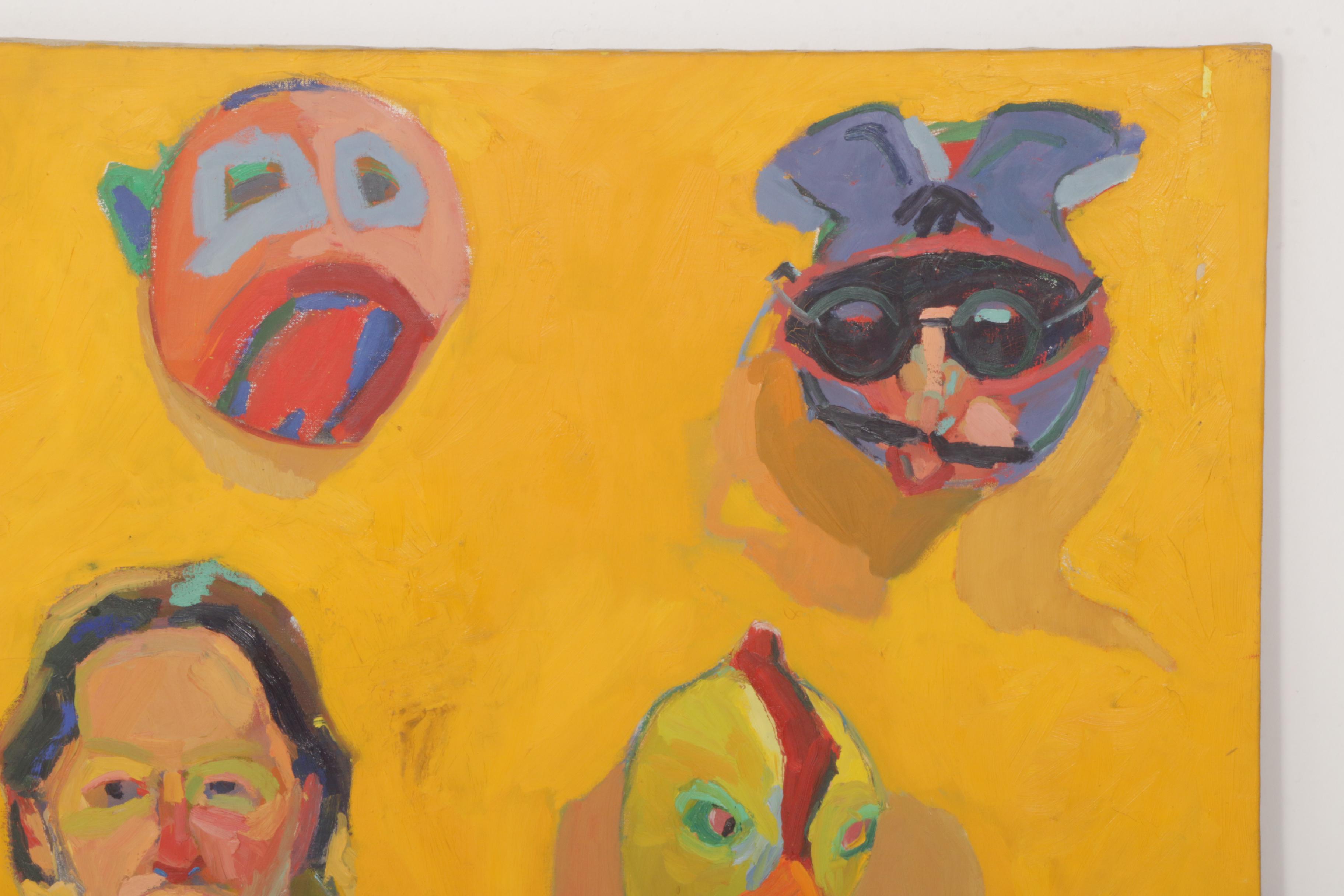 Neo-Expressionist Figural Oil Painting