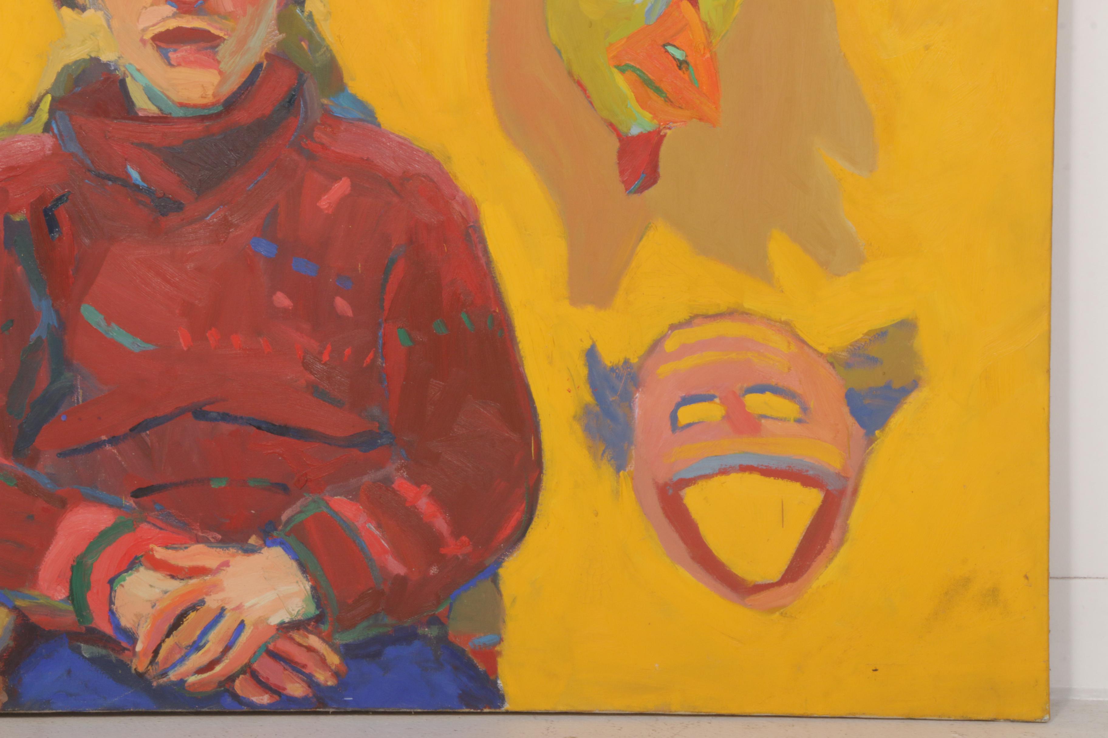 Neo-Expressionist Figural Oil Painting