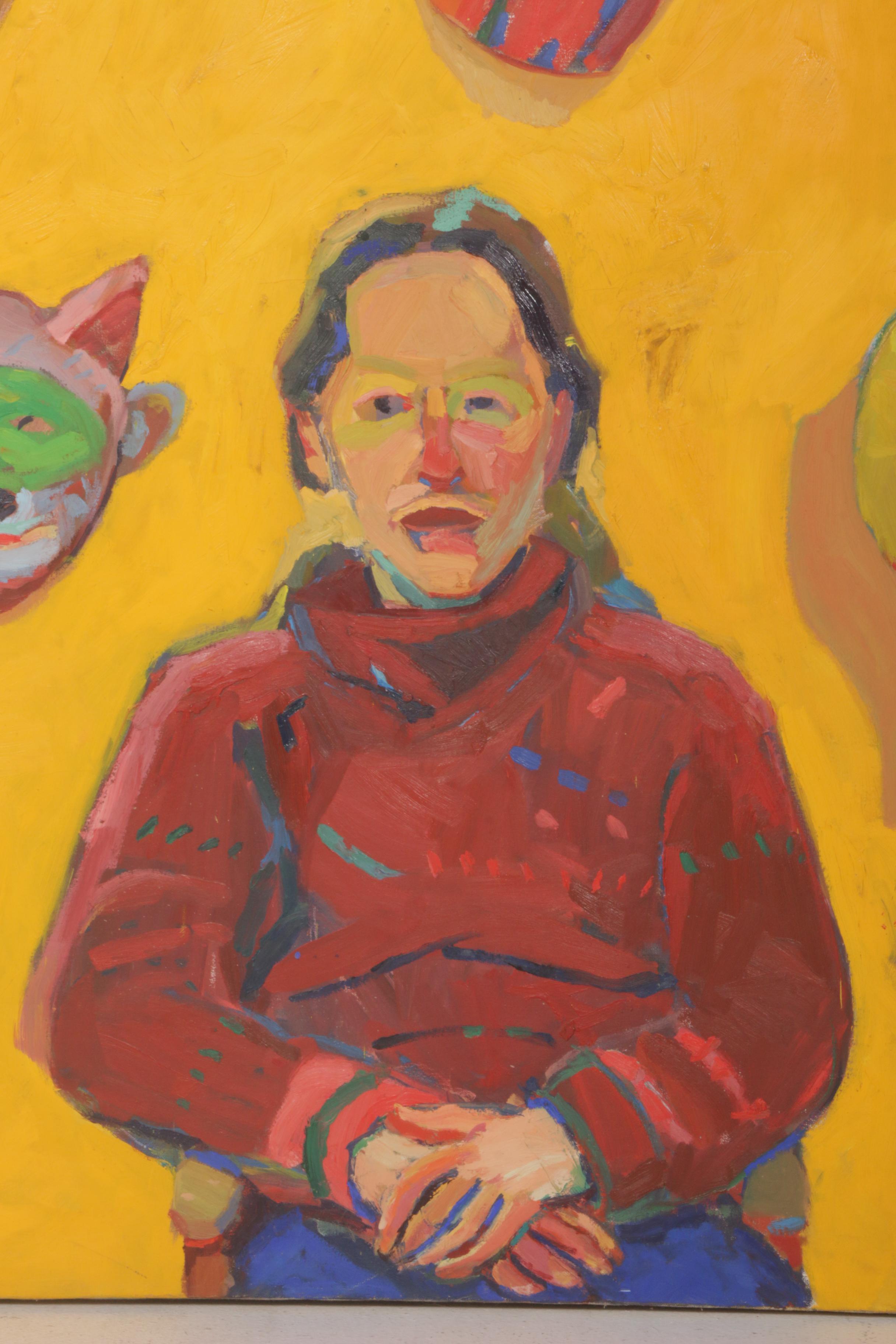 Neo-Expressionist Figural Oil Painting