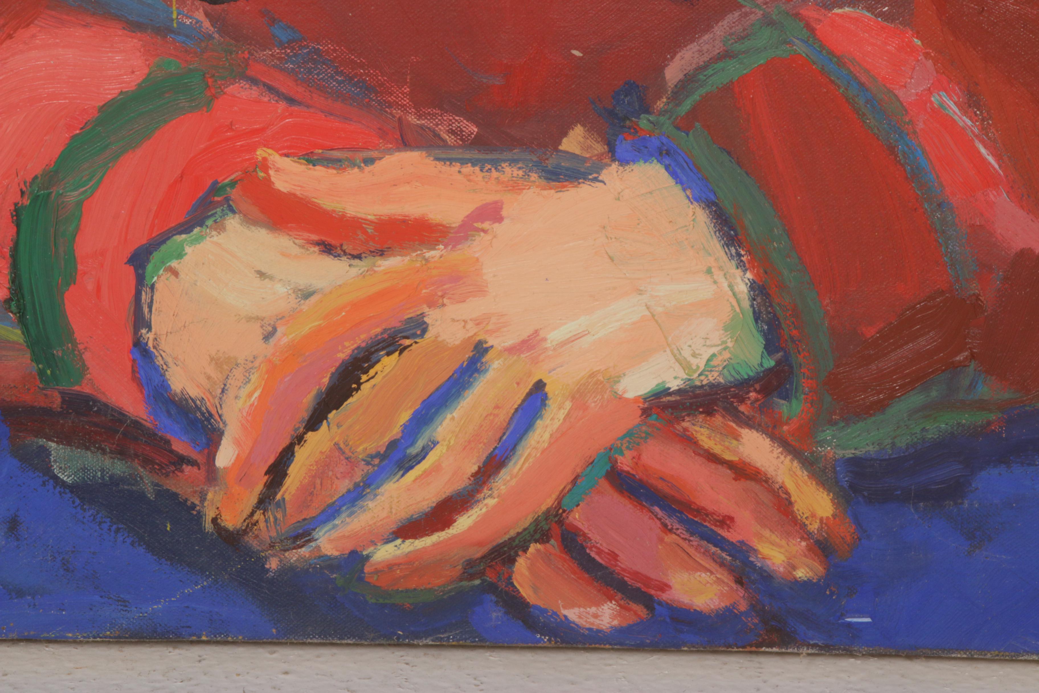 Neo-Expressionist Figural Oil Painting