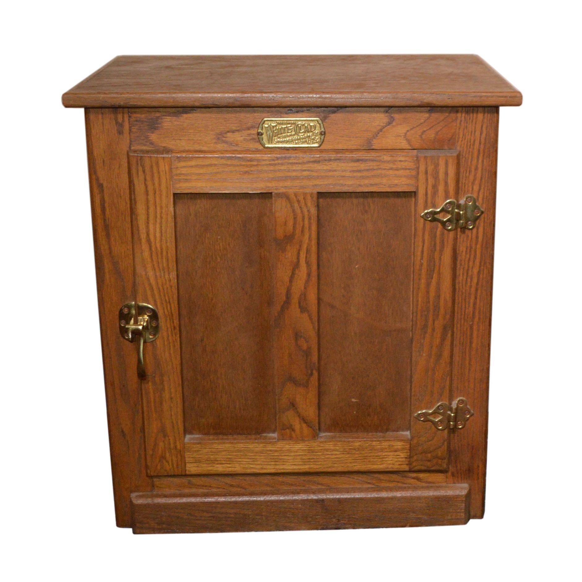 Reproduction White Clad Oak Ice Box Cabinet, Vintage