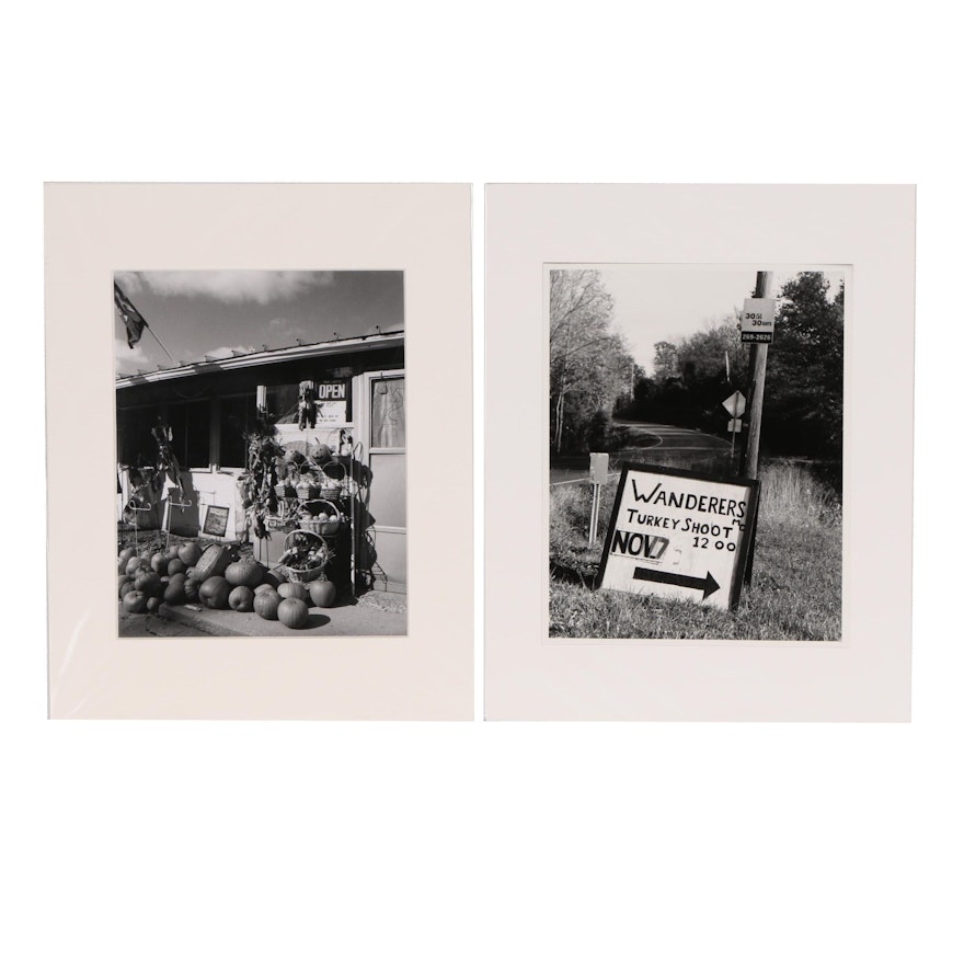 John B. Chewning Silver Gelatin Photographs "Stud Pumpkins" and "Turkey Shoot"