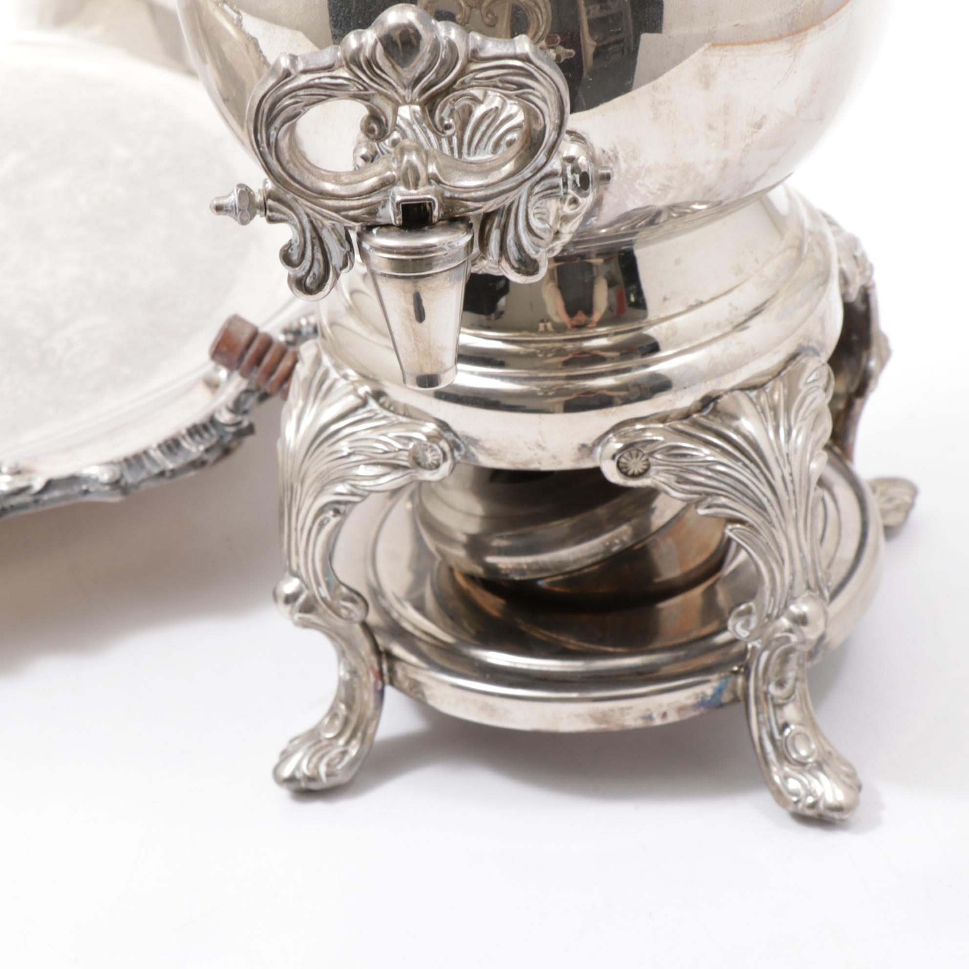 Towle Silver Plate Coffee Urn with Footed Serving Tray