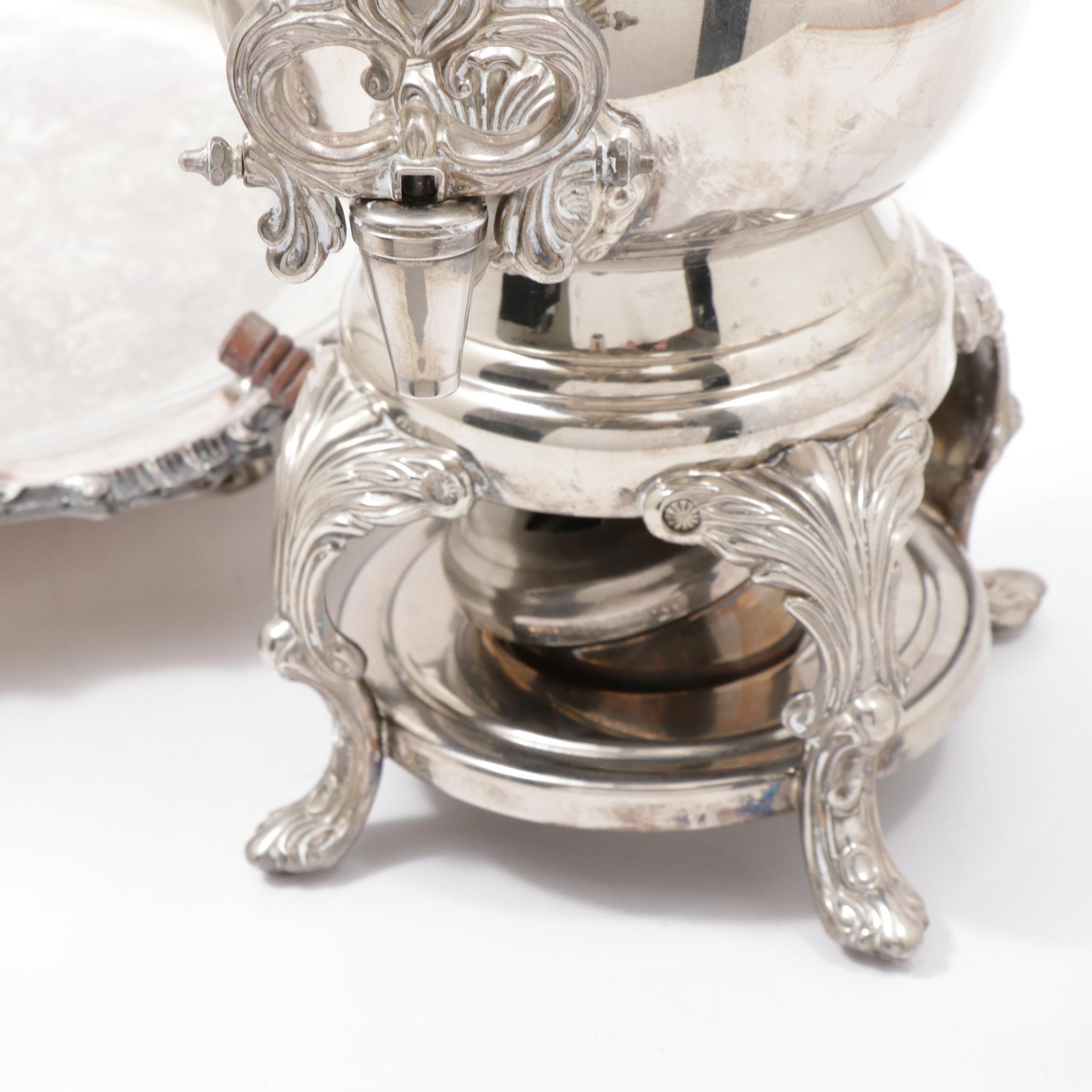 Towle Silver Plate Coffee Urn with Footed Serving Tray