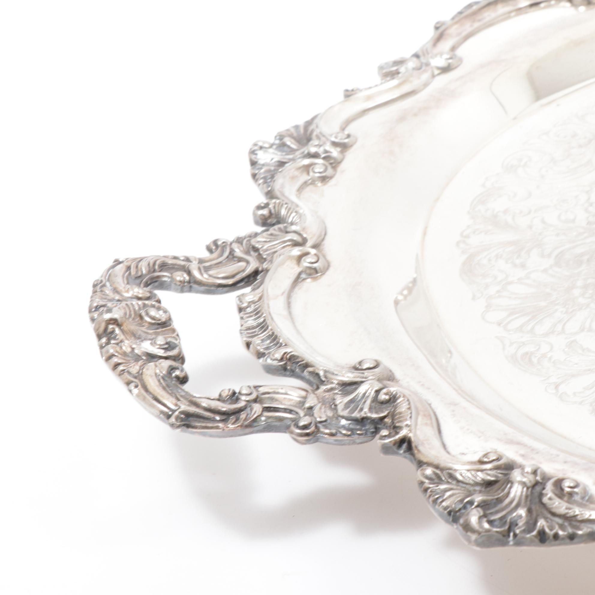 Towle Silver Plate Coffee Urn with Footed Serving Tray