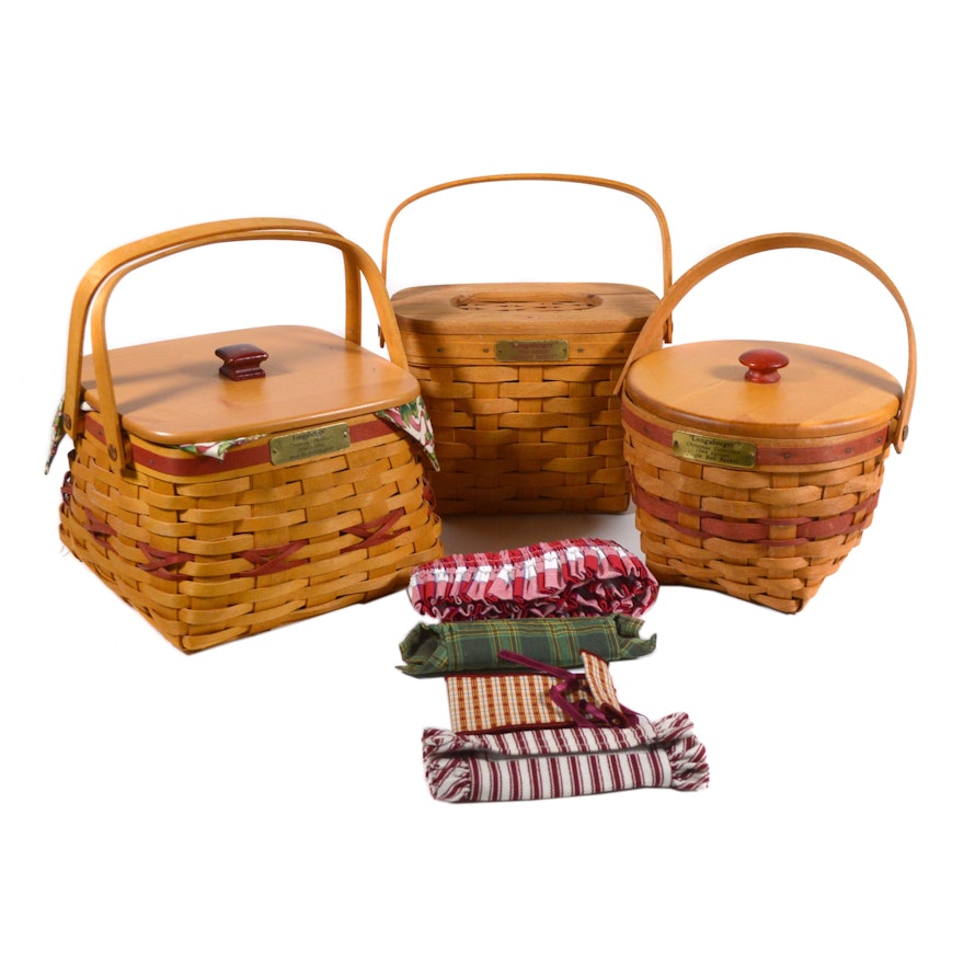 Longaberger Christmas Collection and 1994 Edition Handwoven Baskets