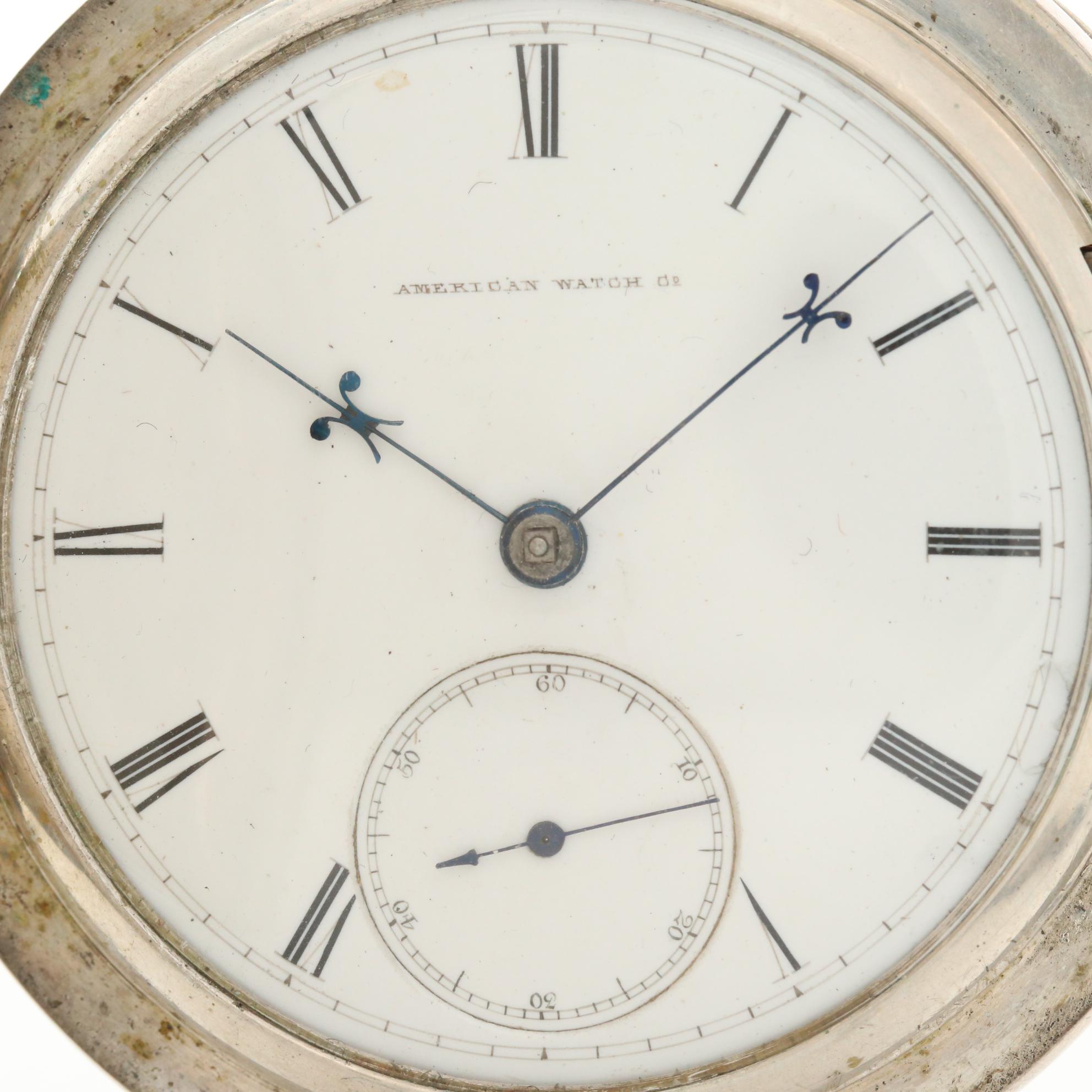 Antique Waltham Coin Silver Key Wind & Set Pocket Watch