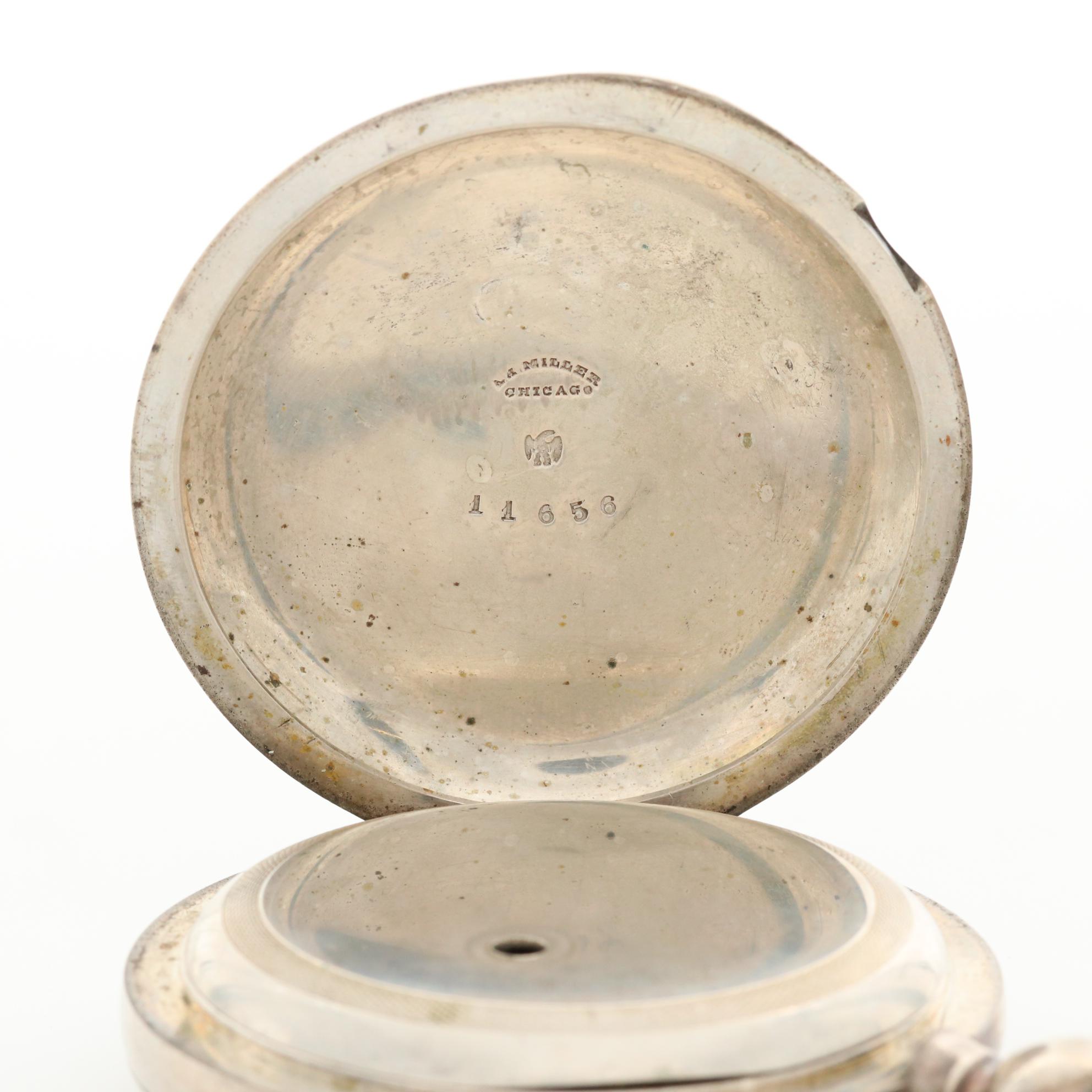 Antique Waltham Coin Silver Key Wind & Set Pocket Watch