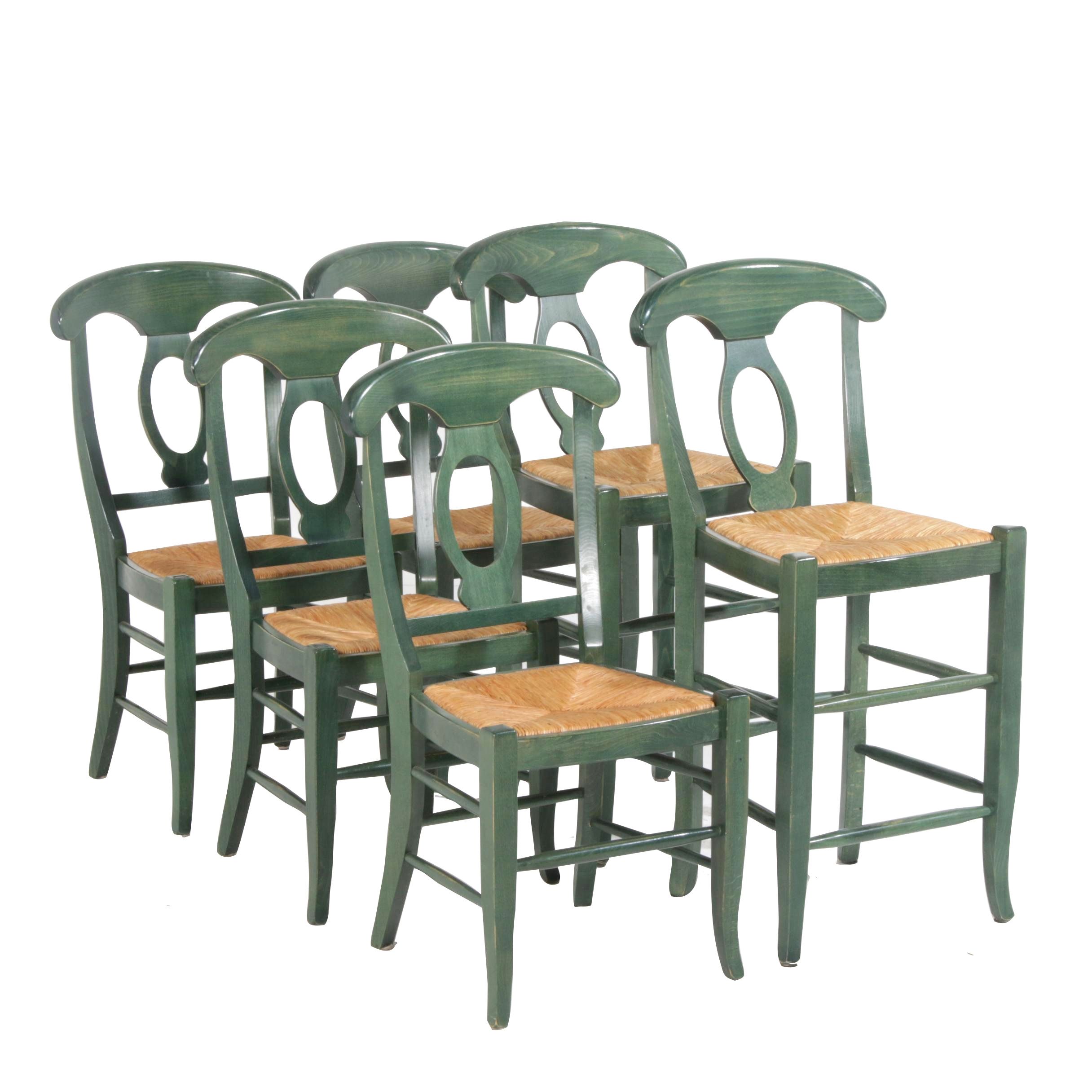 Pottery Barn "Napoleon" Rush Seat Dining Chairs and Bar Stools