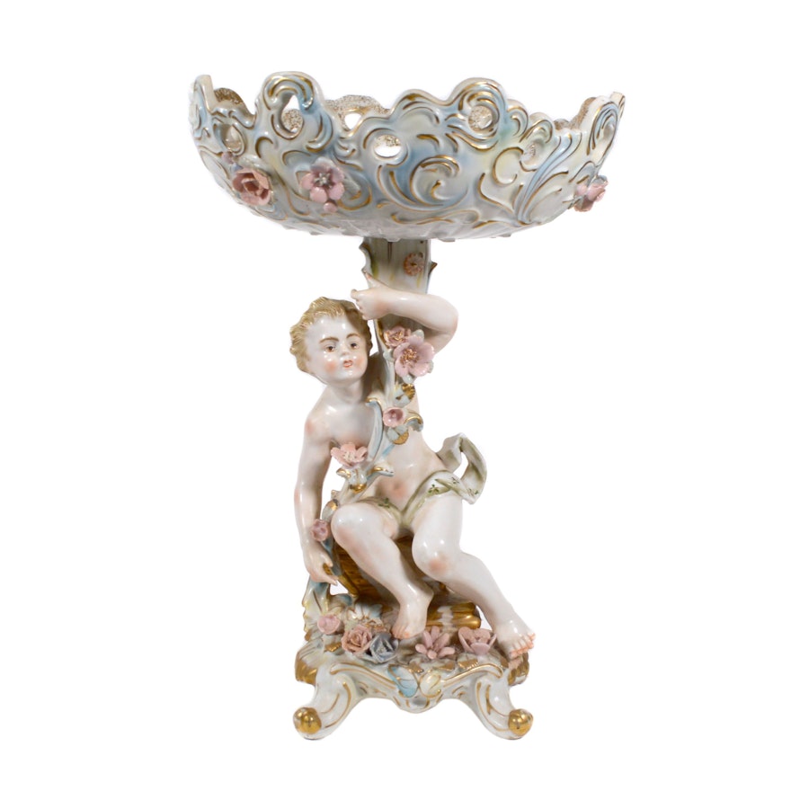 Japanese Porcelain Cherub Figural Centerpiece