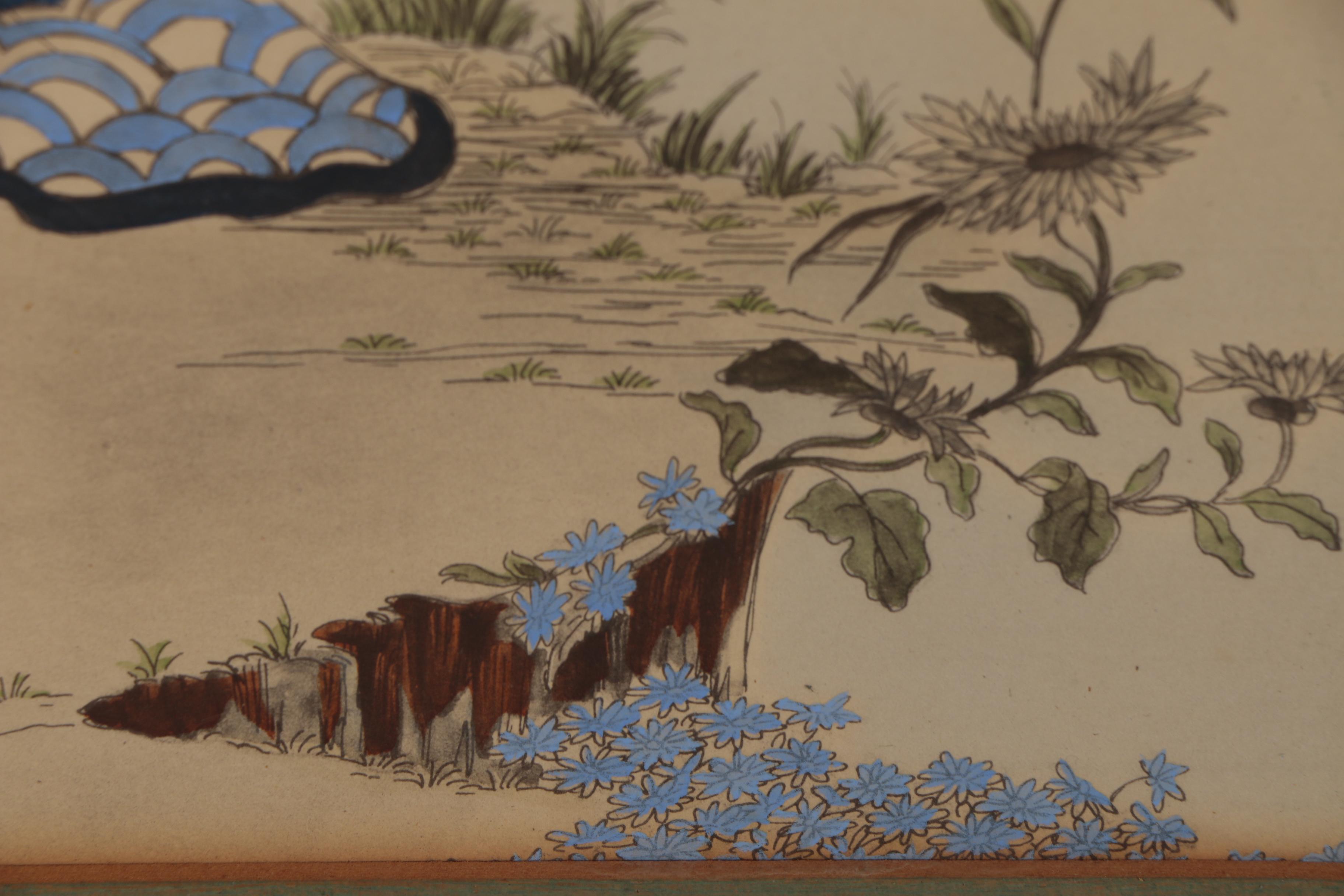 East Asian Gouache Embellished Collotype after Enila Lowe