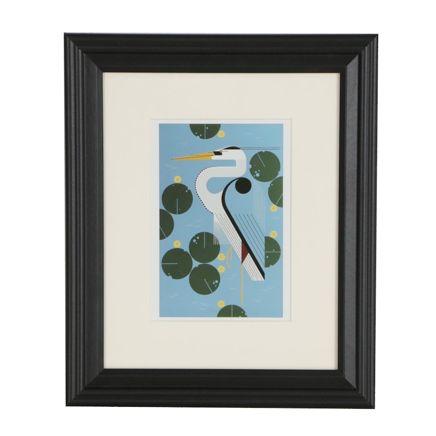 Offset Lithograph After Charley Harper "Herondipity"