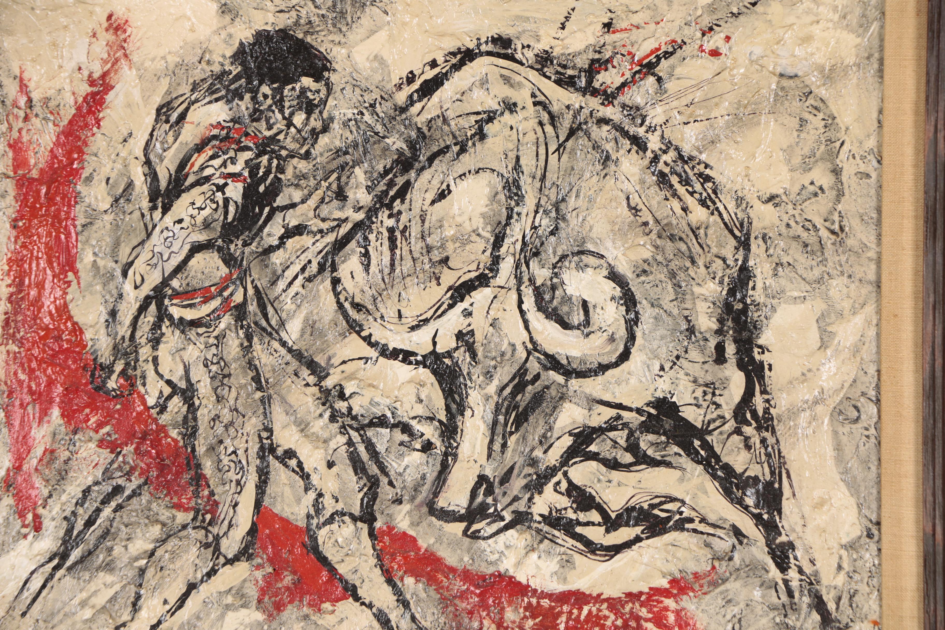 Roy M. Steinberg Oil  Painting of Matador and Bull