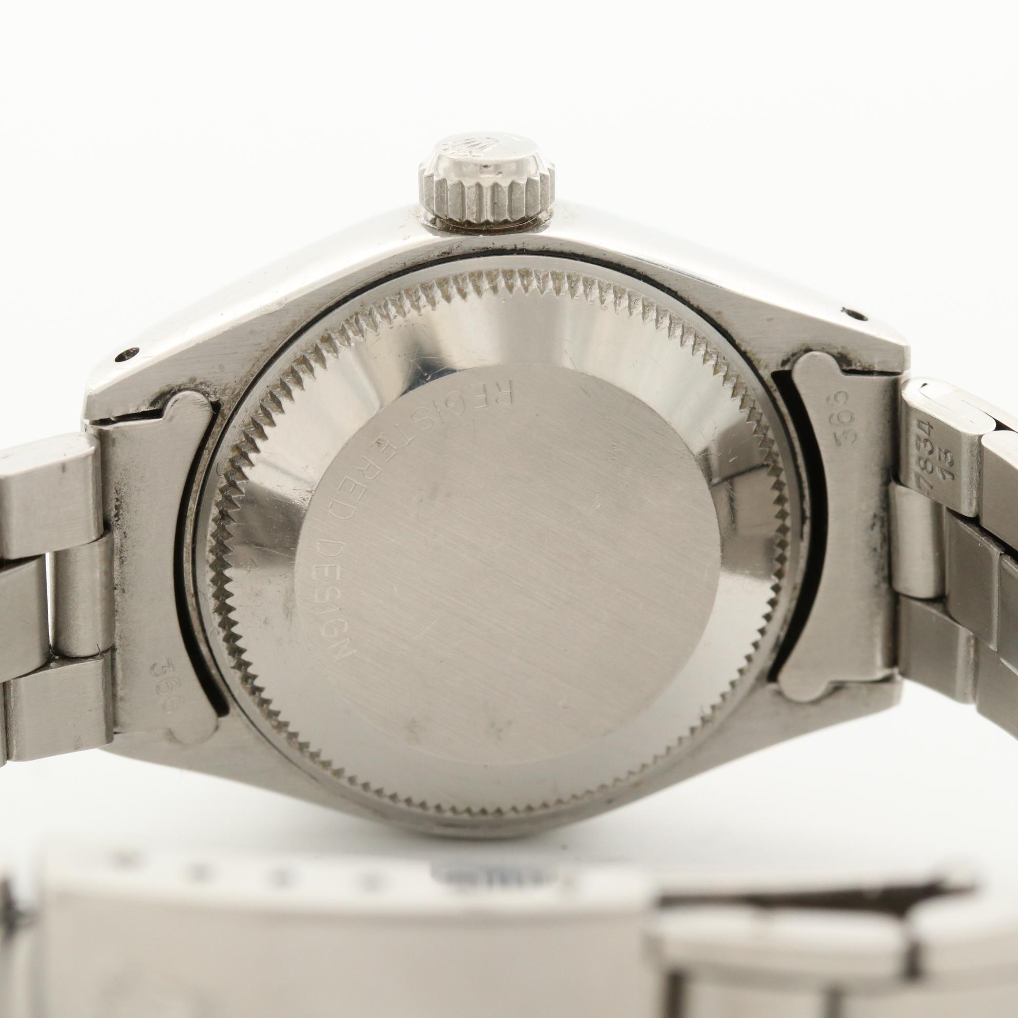 Vintage Rolex Oyster Perpetual Stainless Steel Watch With Date Window
