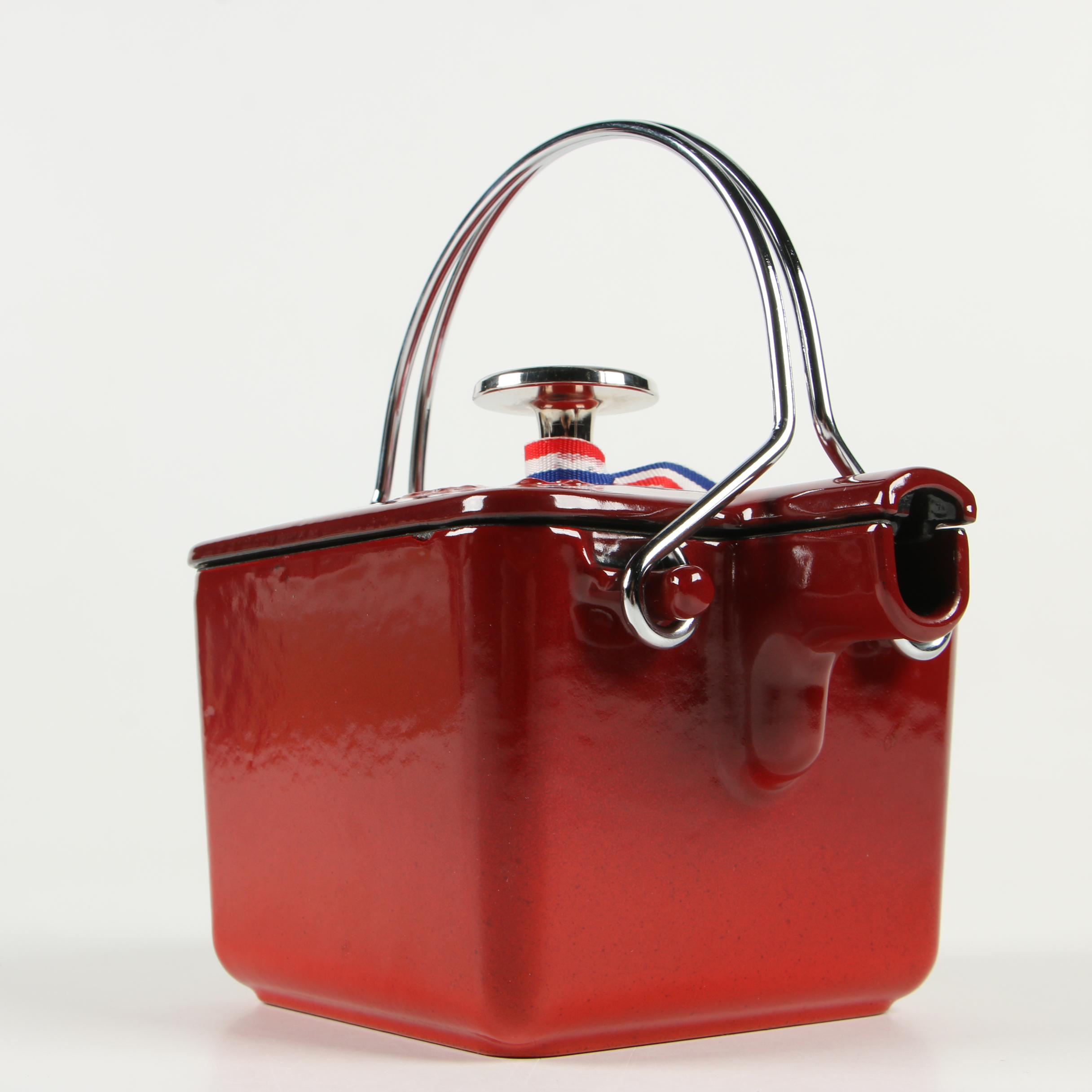 Staub Pimento Red "La Théière" Enameled Cast Iron Square Teapot