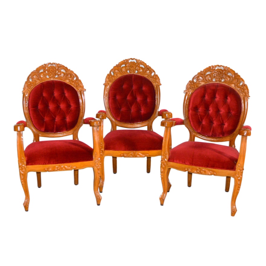 Indonesian Chairs, Set of Three, Vintage