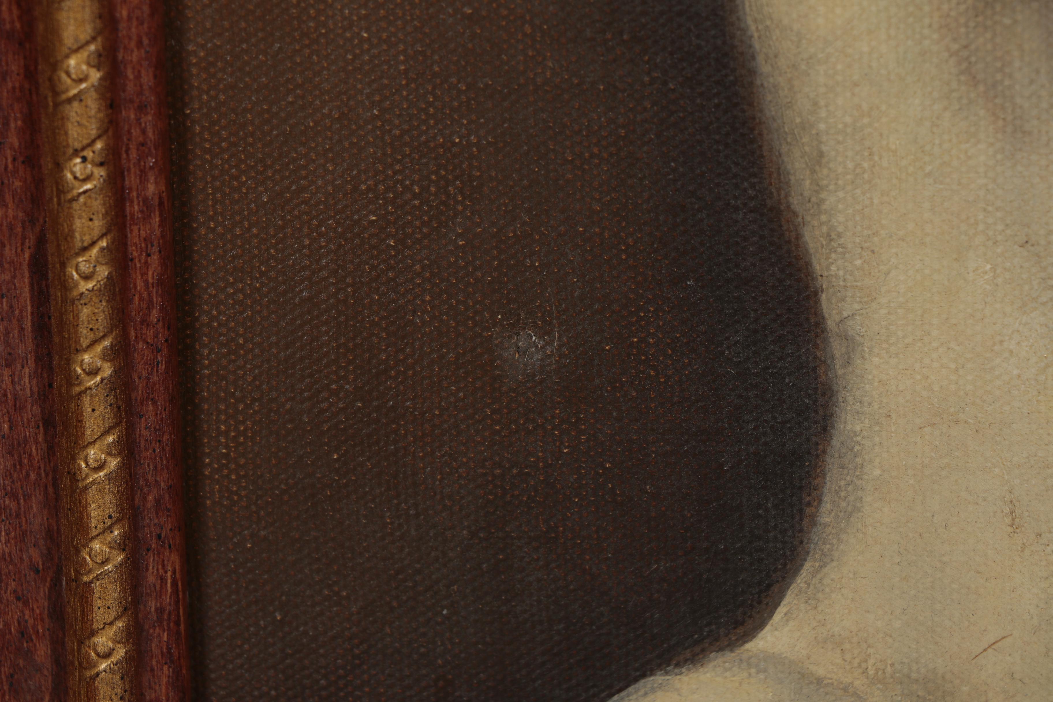 Ginnie Crozier Otis Oil Painting "English Bulldog and Pup", 1969