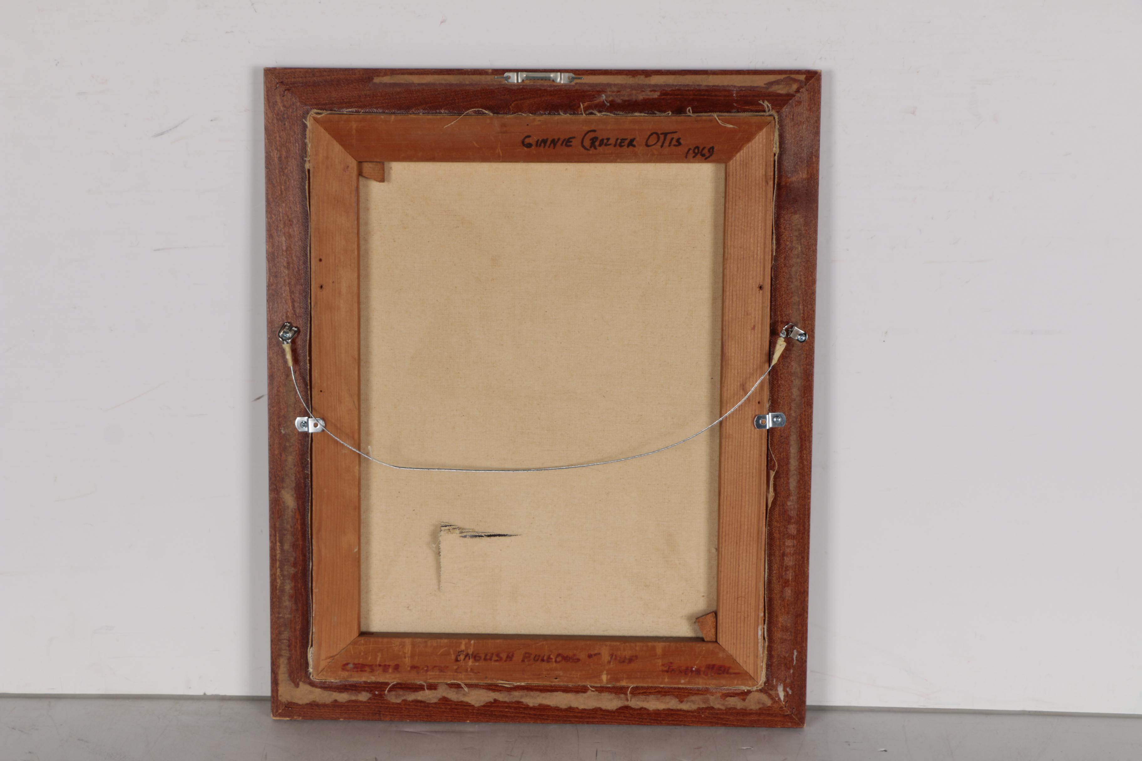 Ginnie Crozier Otis Oil Painting "English Bulldog and Pup", 1969