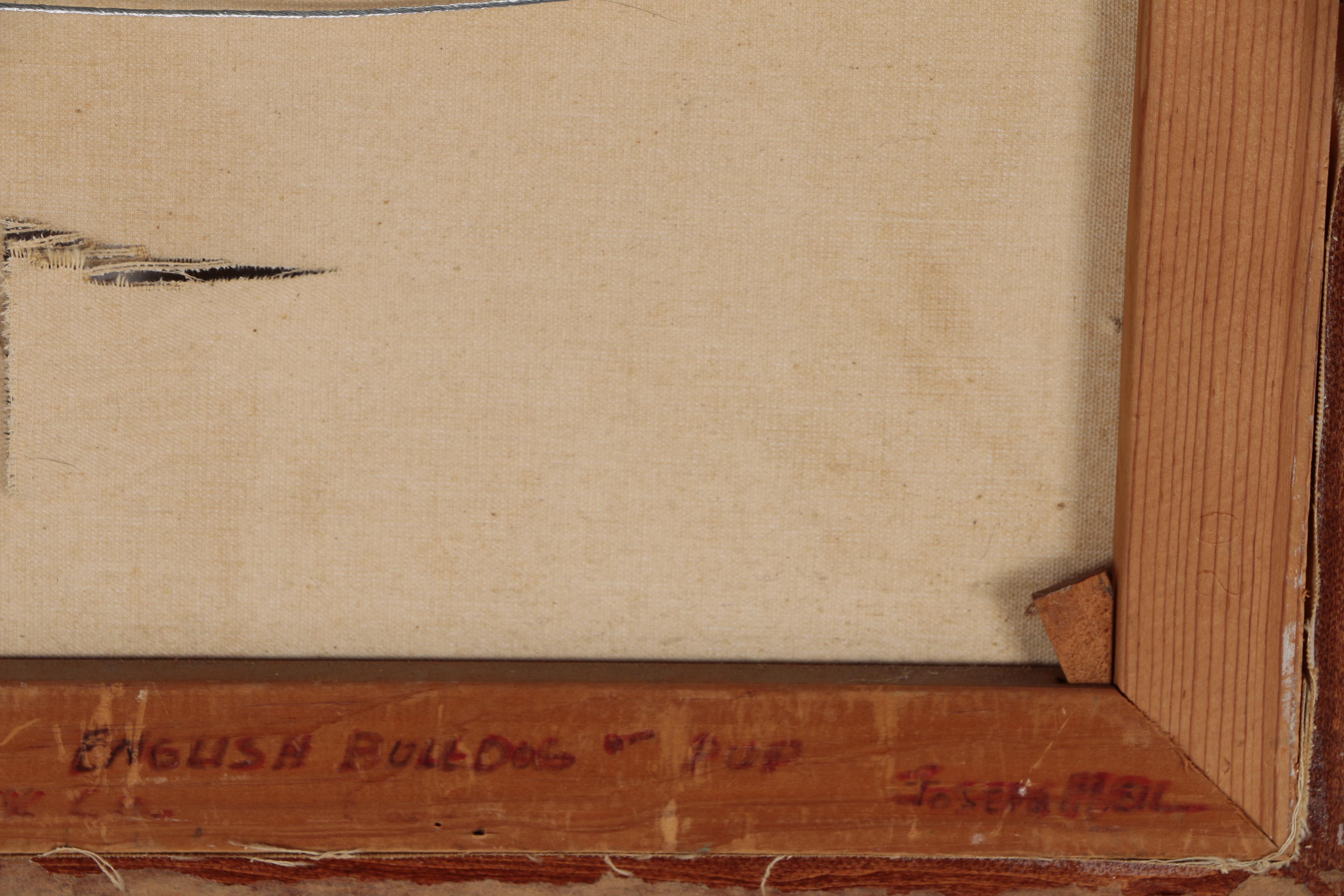 Ginnie Crozier Otis Oil Painting "English Bulldog and Pup", 1969