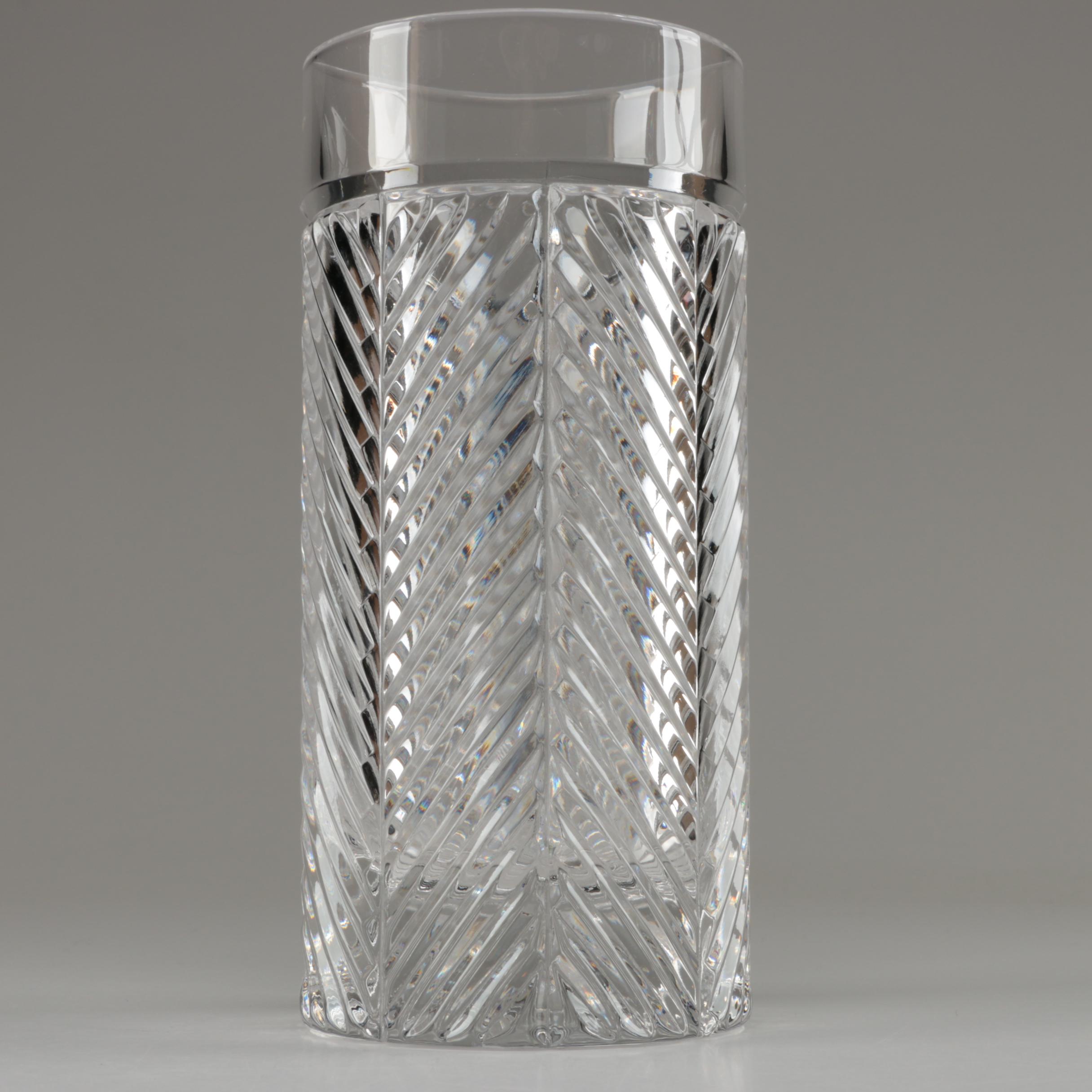 Ralph Lauren "Herringbone" Crystal Highball Glasses, 1990s
