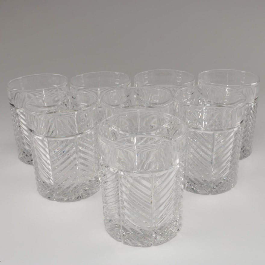 Ralph Lauren "Herringbone" Crystal Old Fashioned Glasses