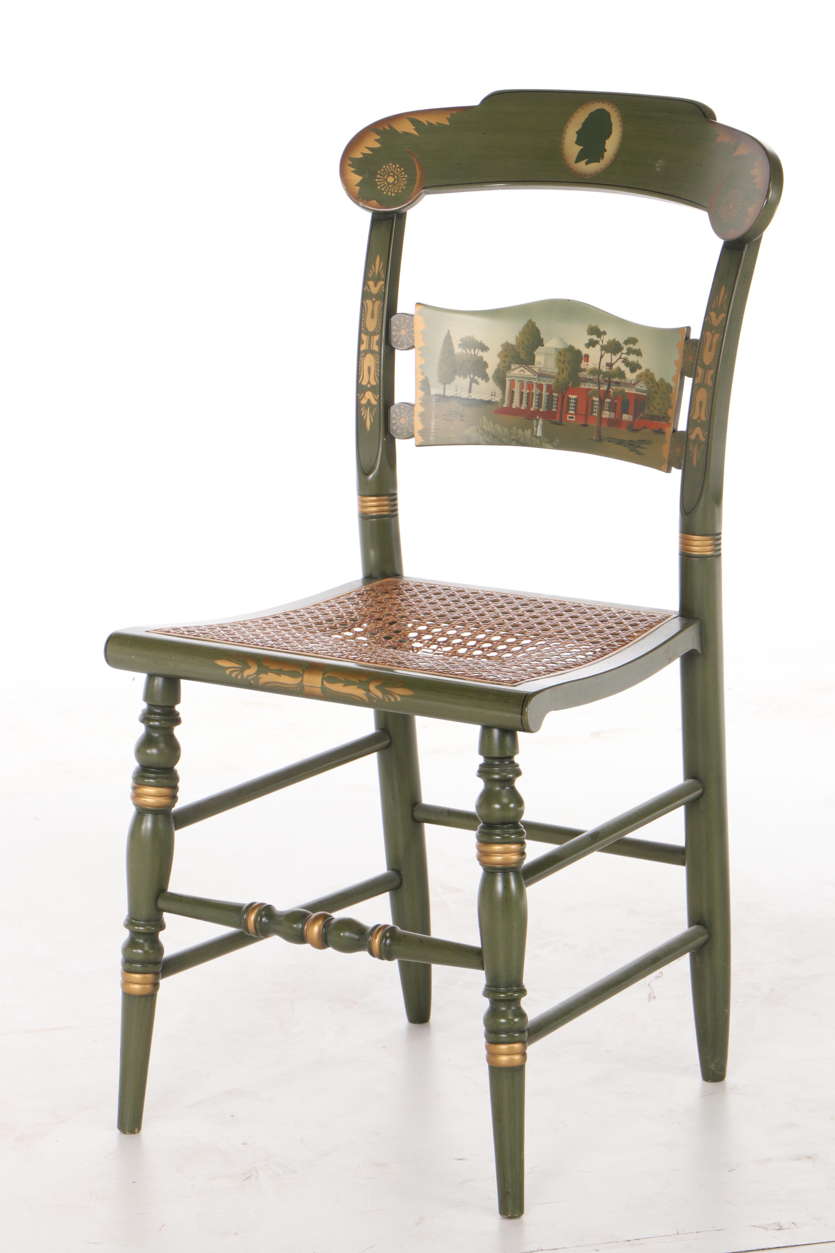 Marshall Field's Pair of Stenciled Hitchcock Side Chairs, 1970s