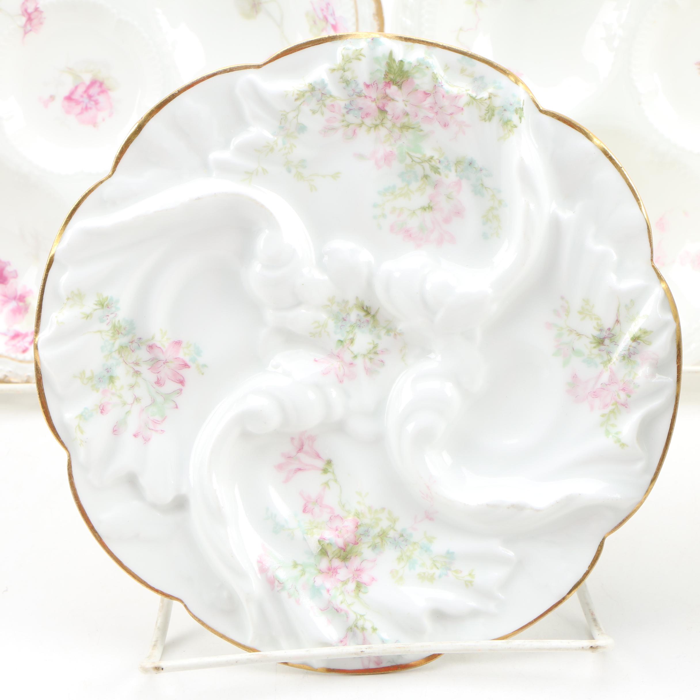 Haviland Porcelain Oyster Plates and Marx & Gutherz Porcelain Oyster Plate
