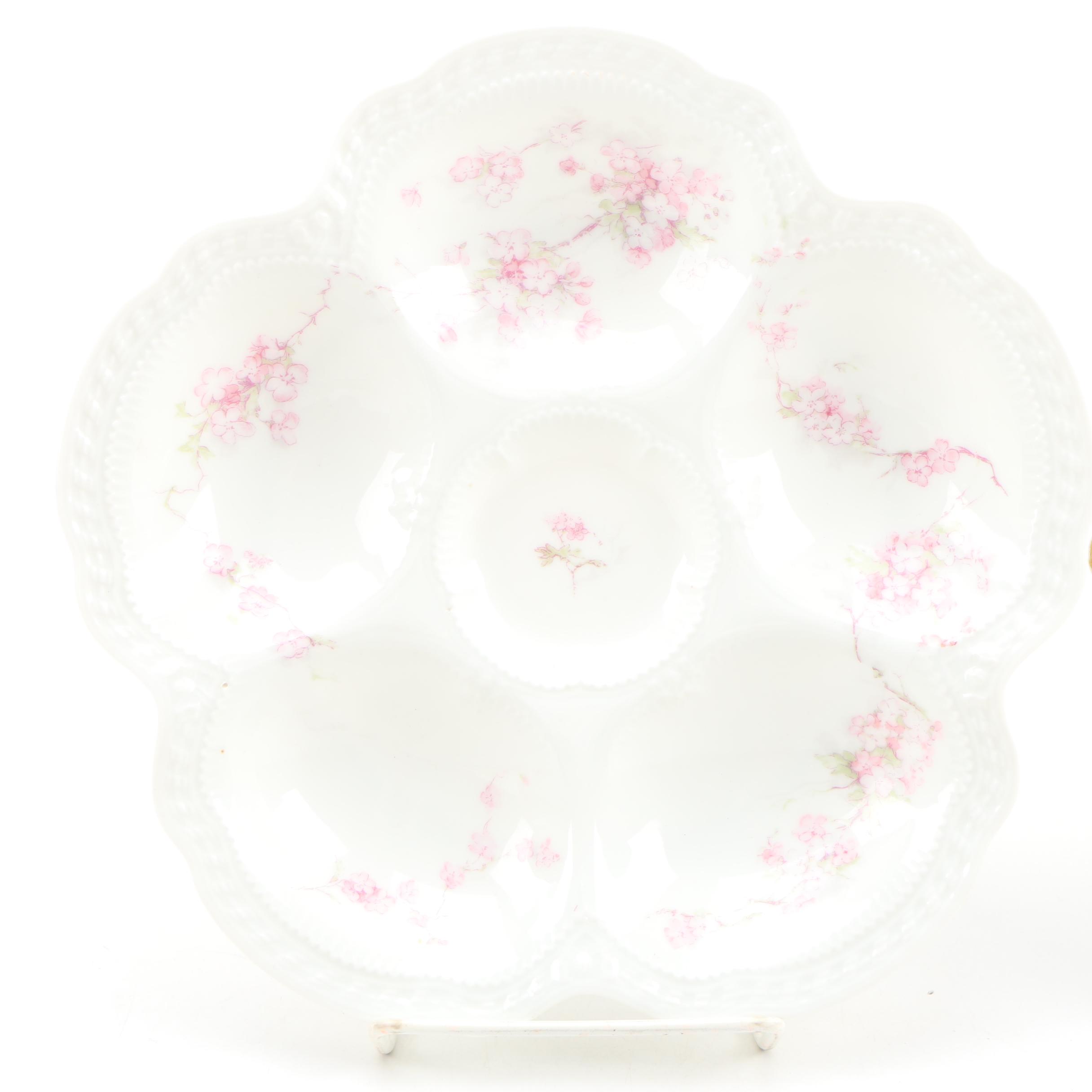 Haviland Porcelain Oyster Plates and Marx & Gutherz Porcelain Oyster Plate