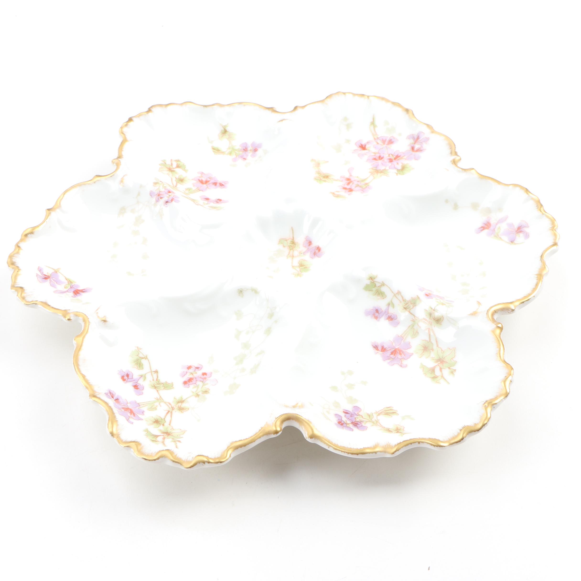 Haviland Porcelain Oyster Plates and Marx & Gutherz Porcelain Oyster Plate