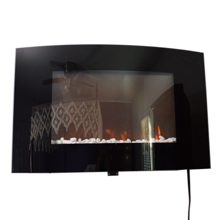 Pro Lectrix Black Curved Glass Electric Fireplace