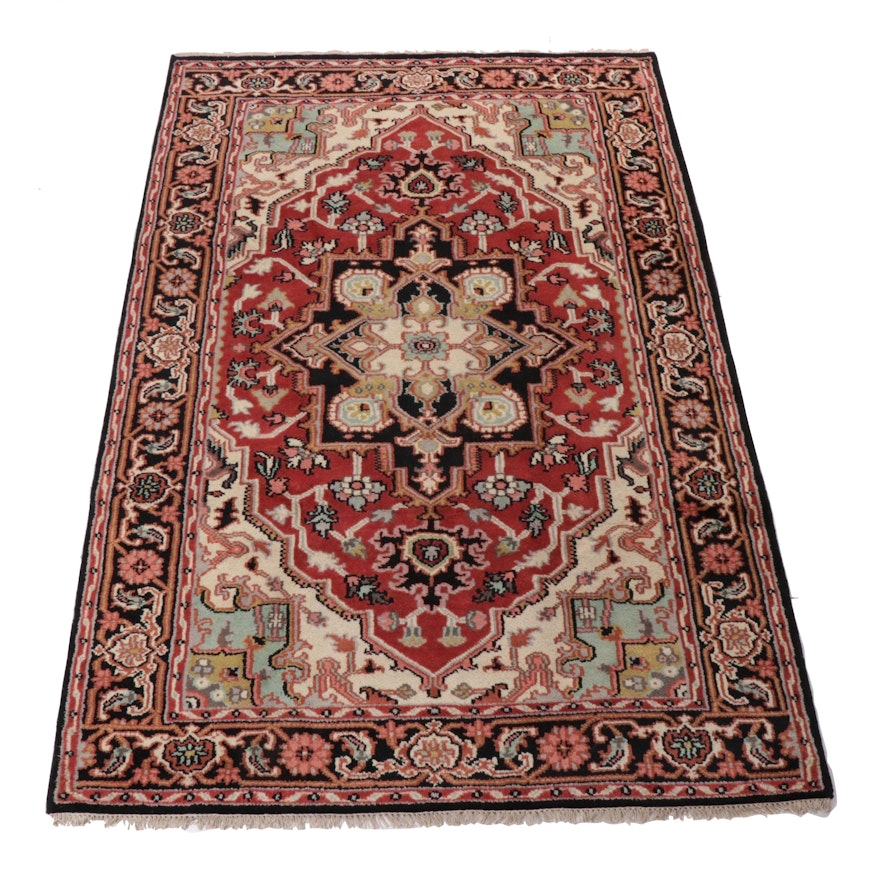 6' x 9'2 Hand-Knotted Indo-Persian Heriz Serapi Rug