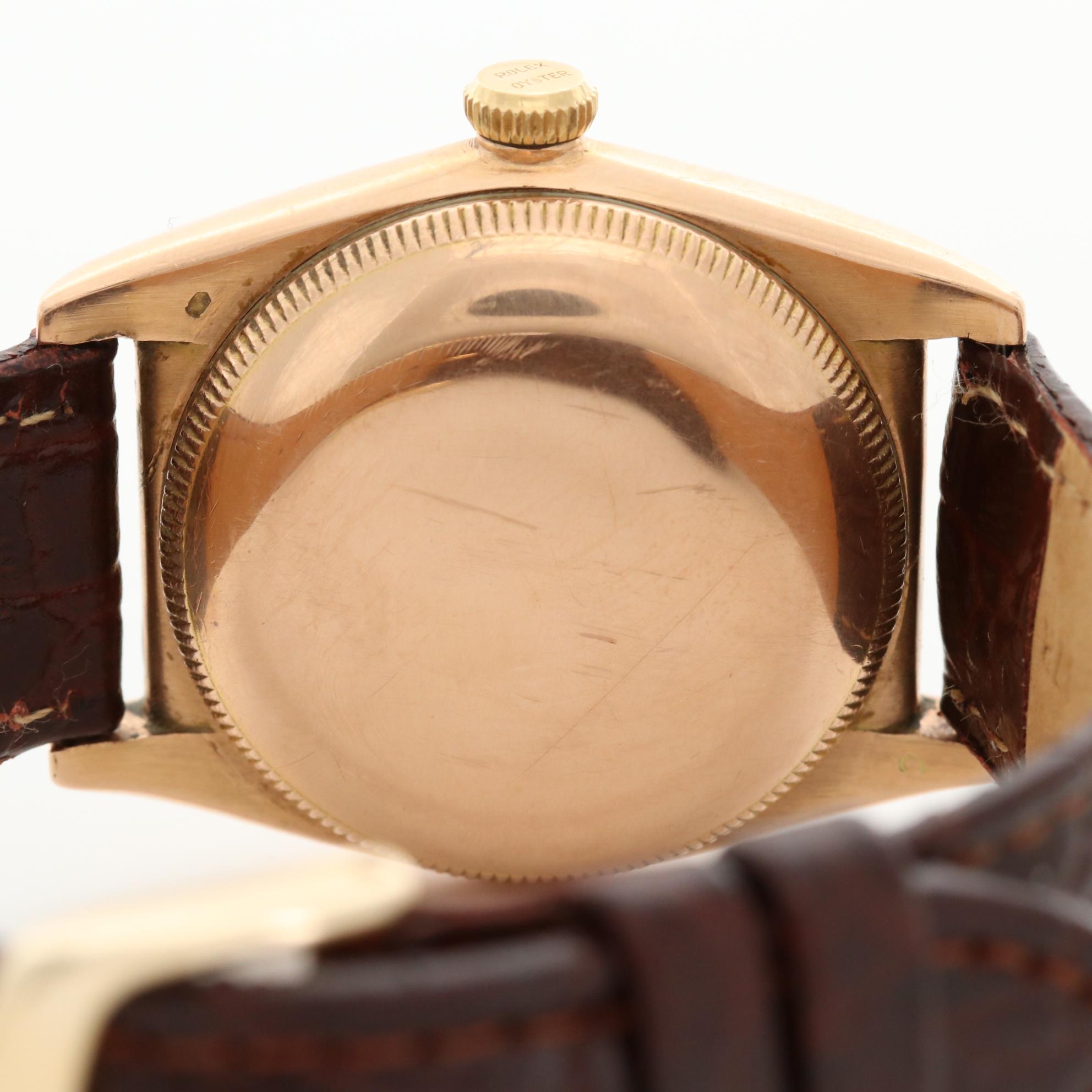 Vintage Rolex 14K Rose Gold Bubble Back Watch