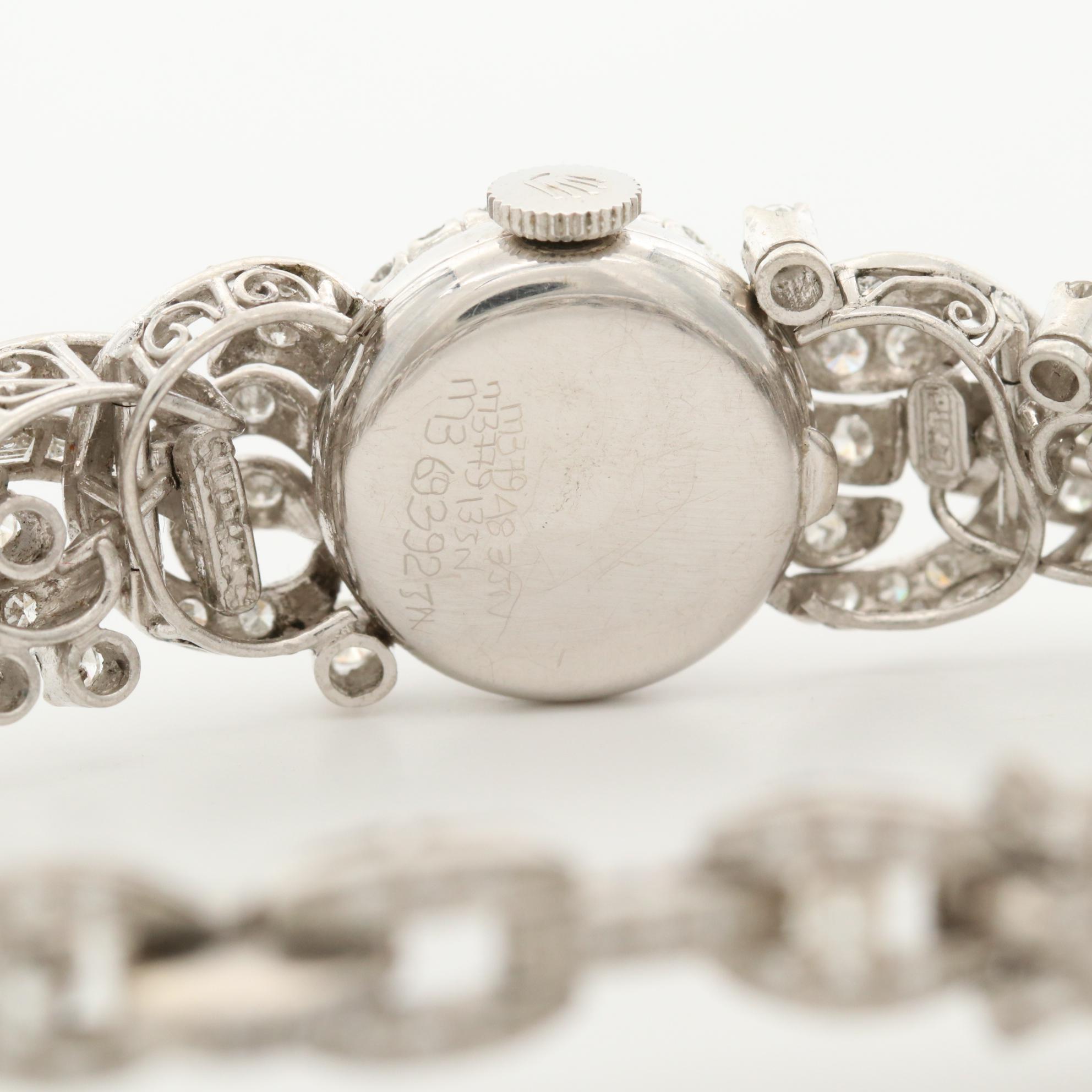 Vintage 18K White Gold Rolex With Custom 3.21 CTW Diamond Band and Case