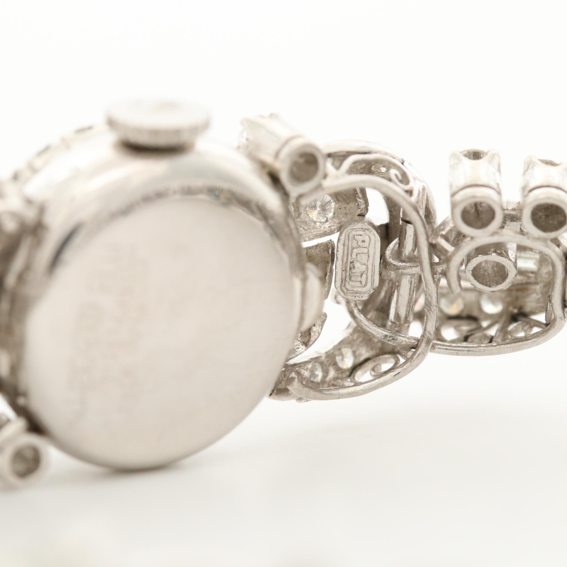 Vintage 18K White Gold Rolex With Custom 3.21 CTW Diamond Band and Case