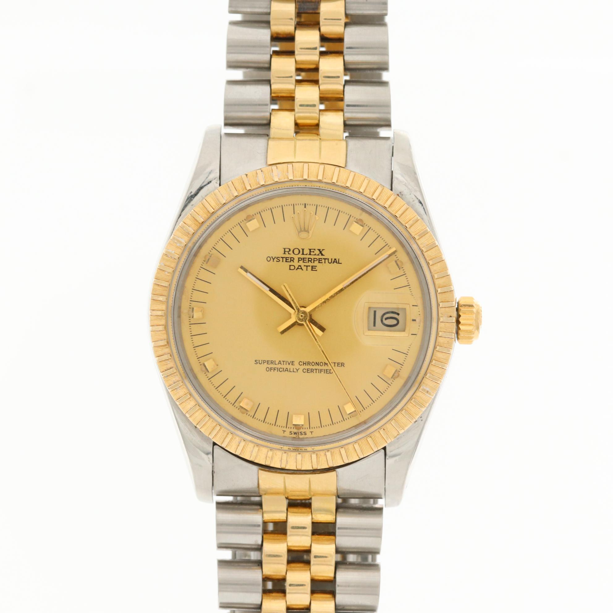 Vintage Rolex Datejust 14K Yellow Gold and Stainless Steel Automatic Watch