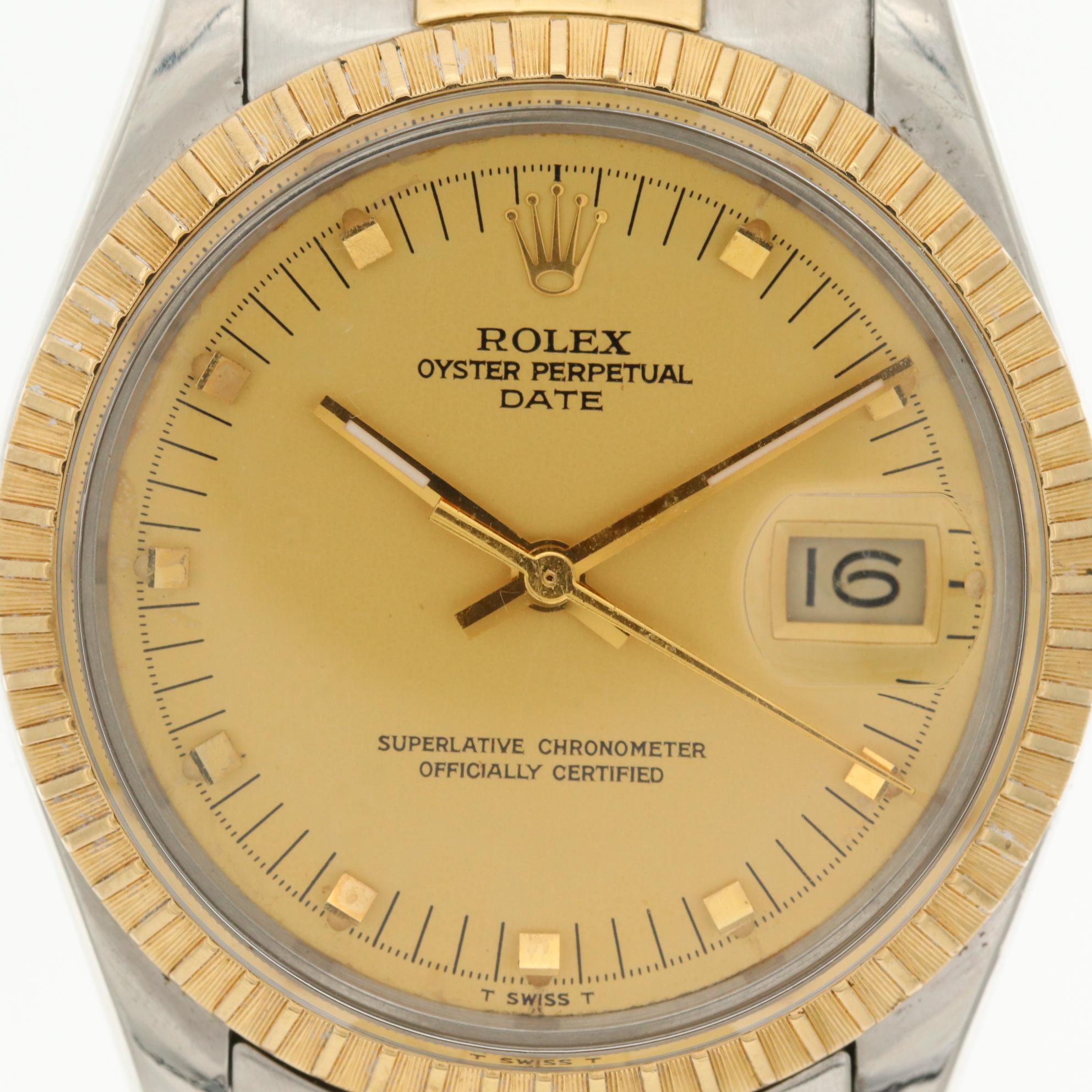 Vintage Rolex Datejust 14K Yellow Gold and Stainless Steel Automatic Watch