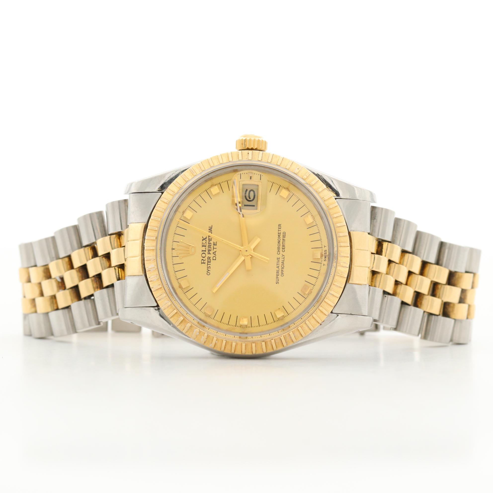Vintage Rolex Datejust 14K Yellow Gold and Stainless Steel Automatic Watch