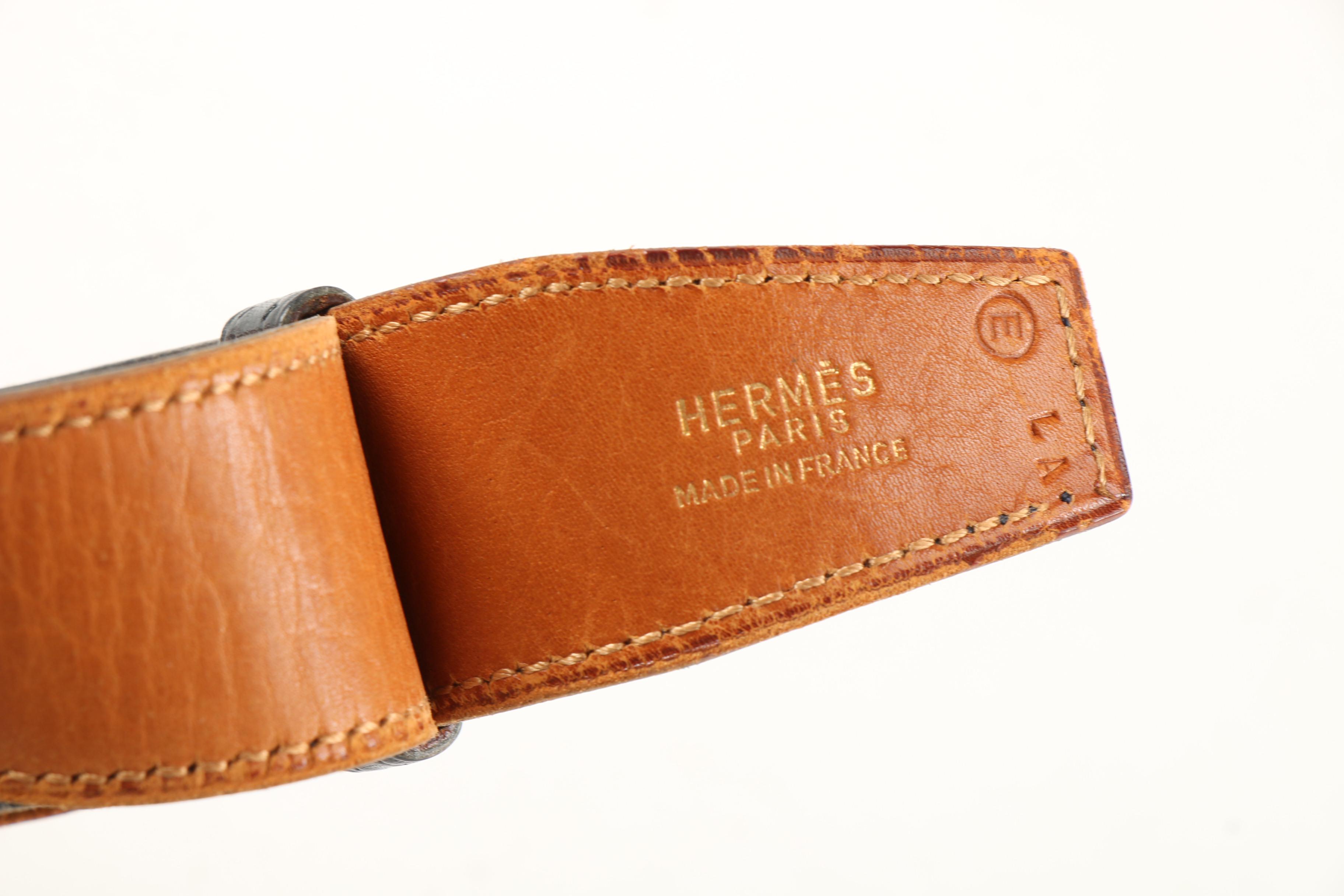 Hermès Gold Tone H Buckle on Black Box Calf Leather Belt