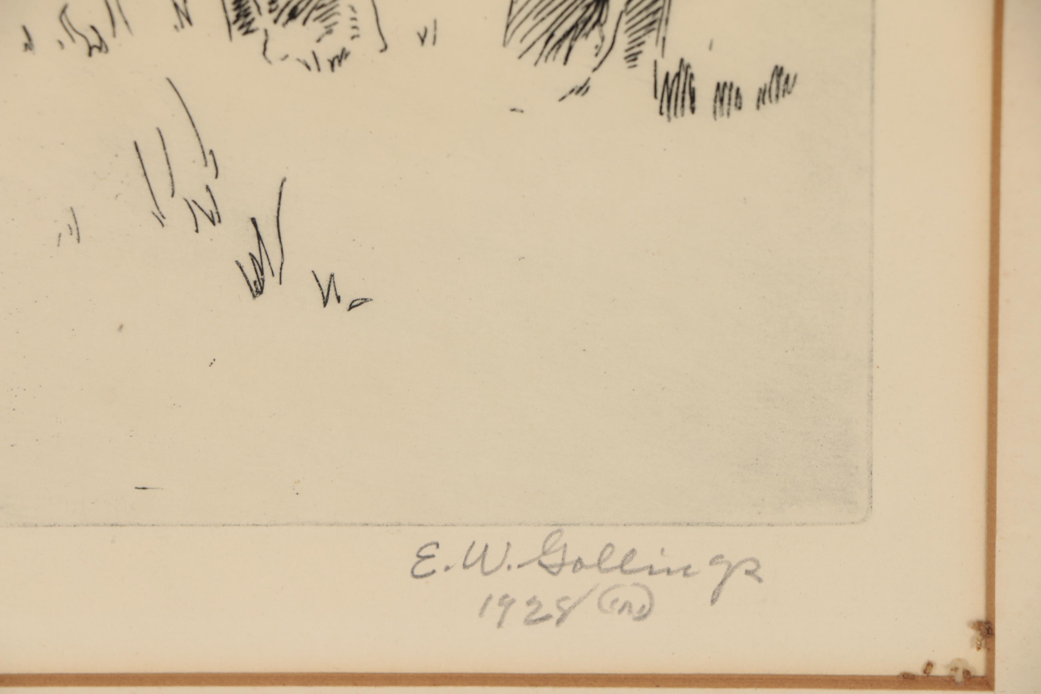 Elling William "Bill" Gollings Etching "Winter Time", 1928