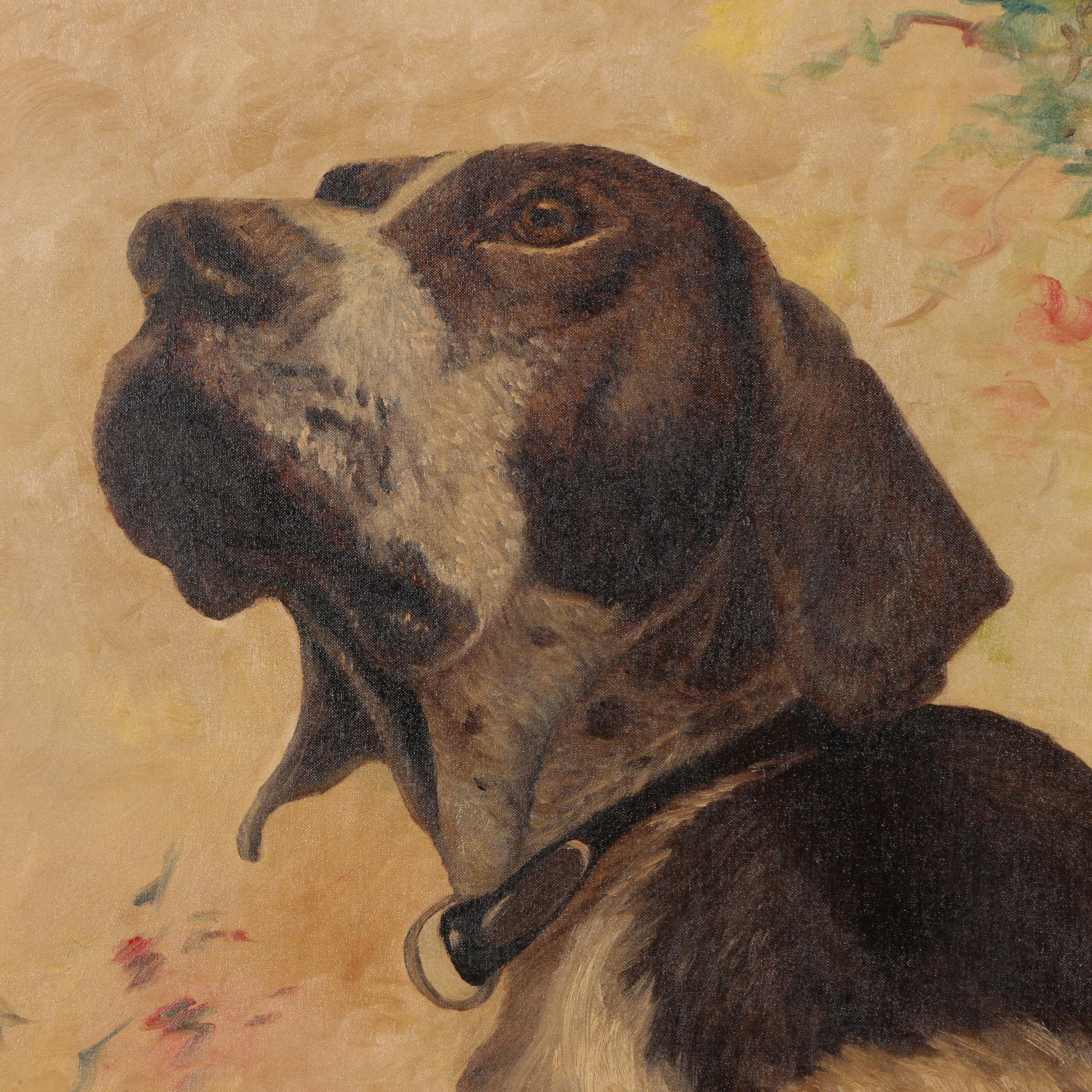 Allye Hutter Dog Portrait Oil Painting, 1943