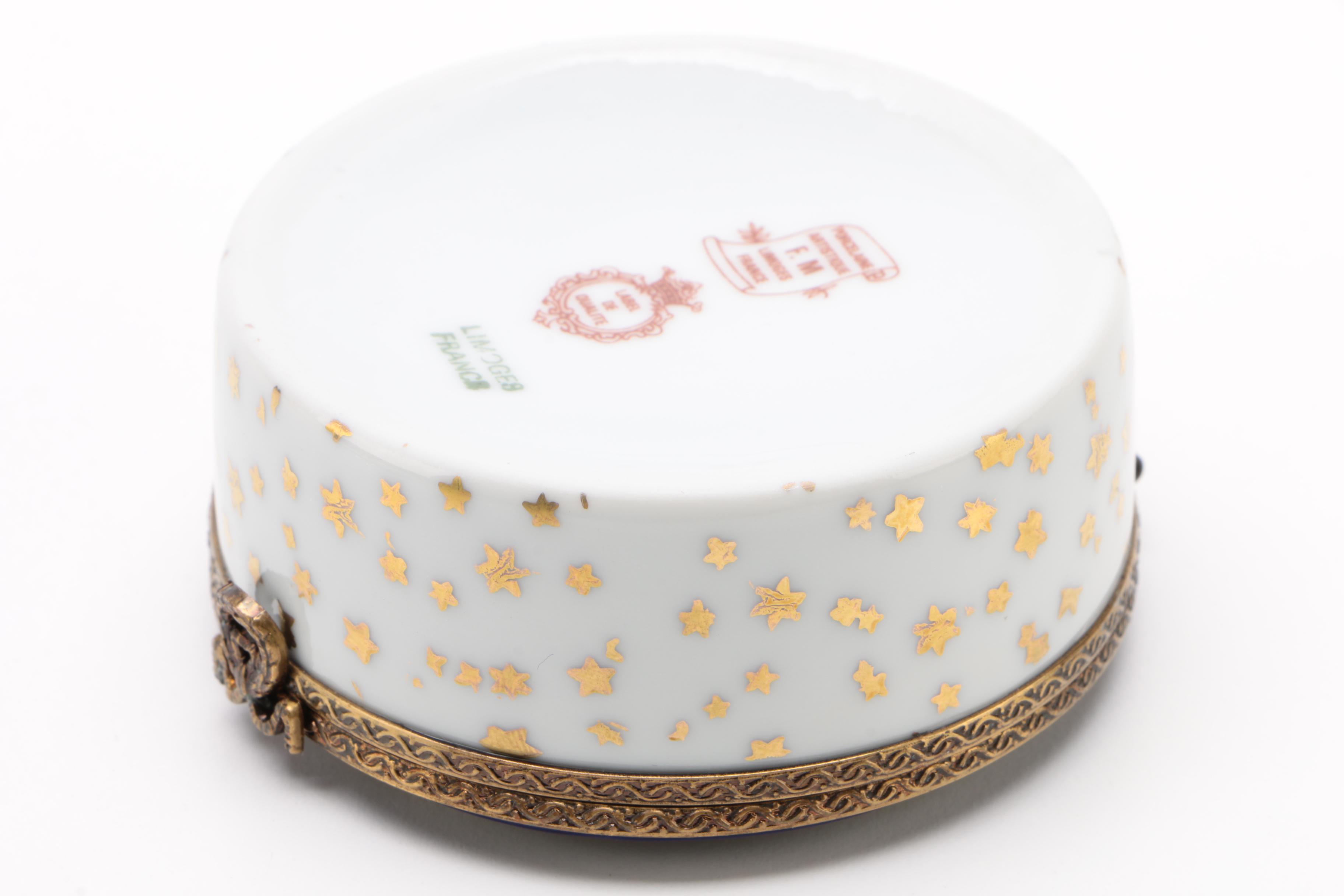 Fontanille & Marraud Limoges Porcelain "Santa Claus" Trinket Box