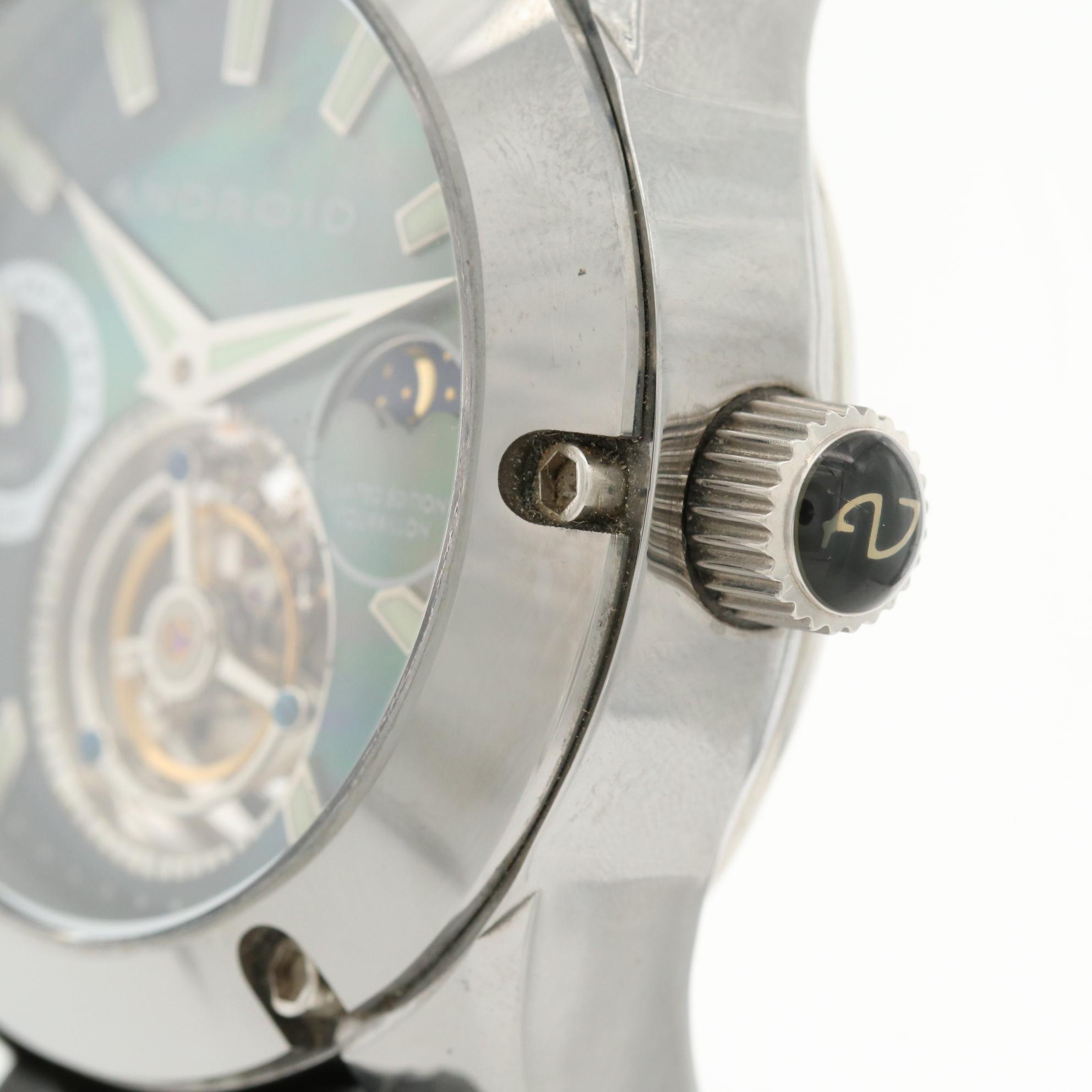 Android Antigravity Tungsten Tourbillon Watch With Mother of Pearl Dial