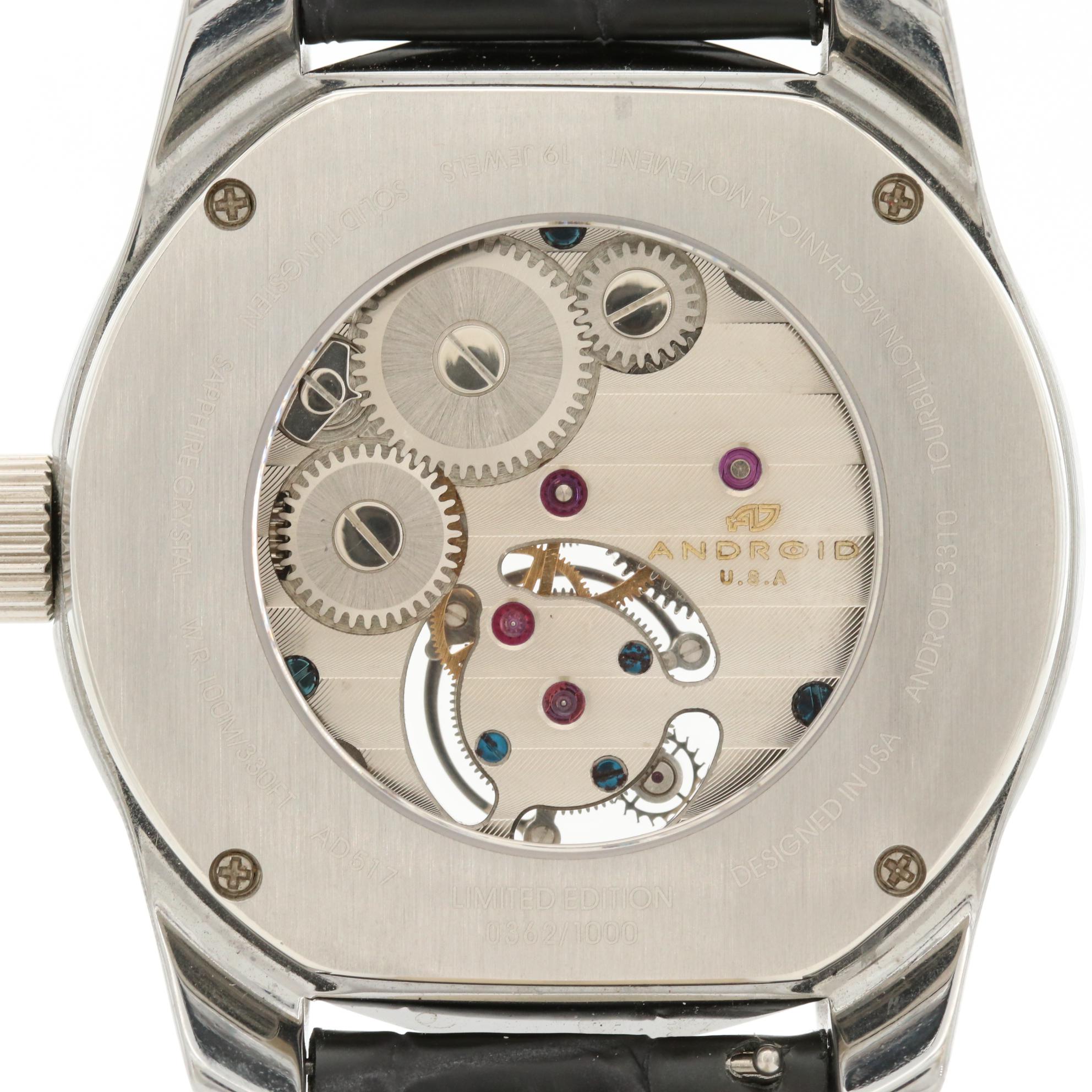 Android Antigravity Tungsten Tourbillon Watch With Mother of Pearl Dial