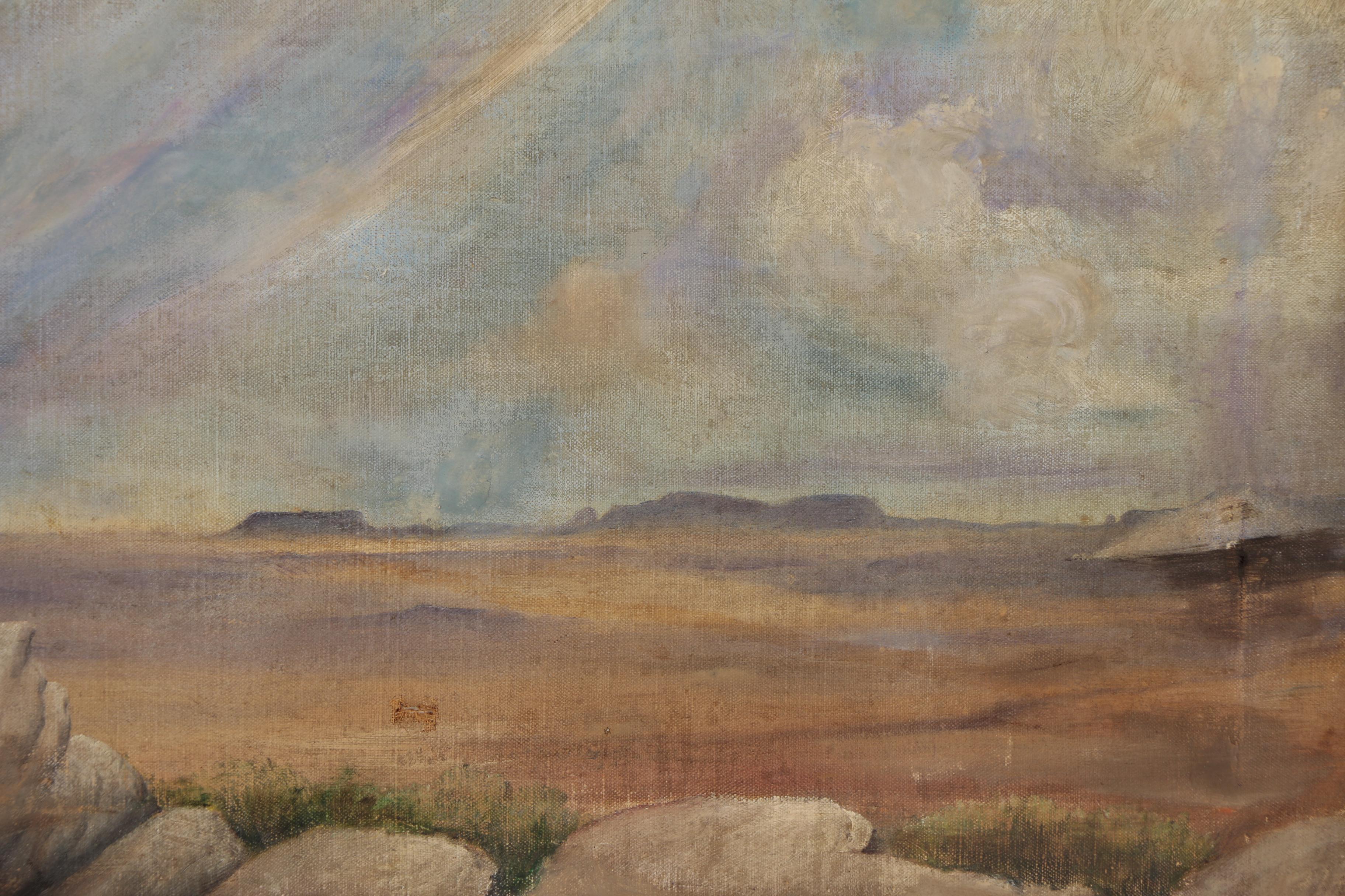 Edwin Willard Deming Western Oil Painting of Figural Landscape