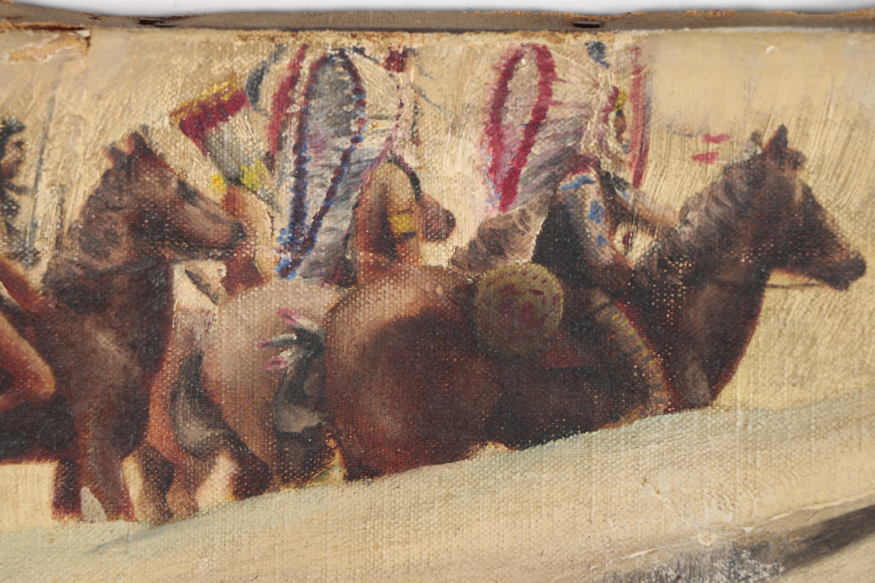 Edwin Willard Deming Western Oil Painting of Figural Landscape