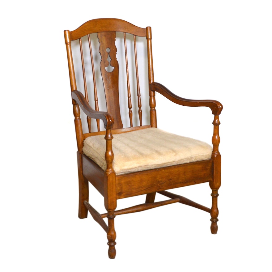 American Colonial Style Cherry Armchair, Vintage