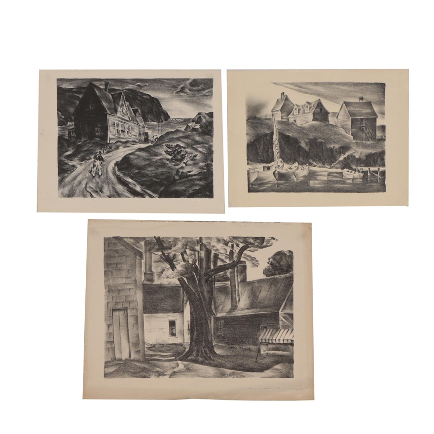 Arthur Helwig Rural Landscape Lithographs