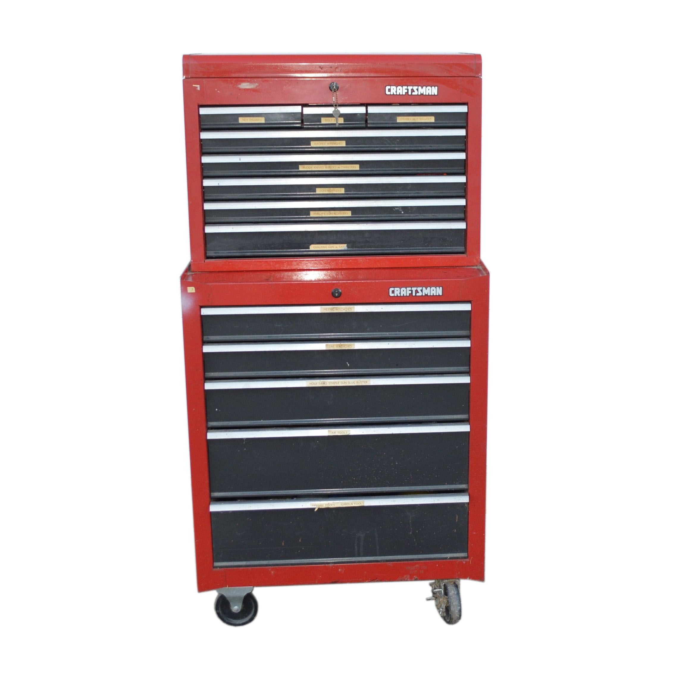 Craftsman Two Piece Tool Chest and Tools
