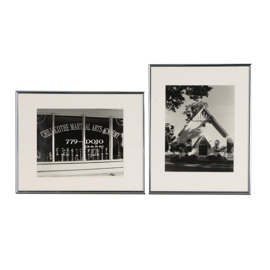 John B. Chewning Silver Gelatin Photographs "Concord Church" and "Dojo"